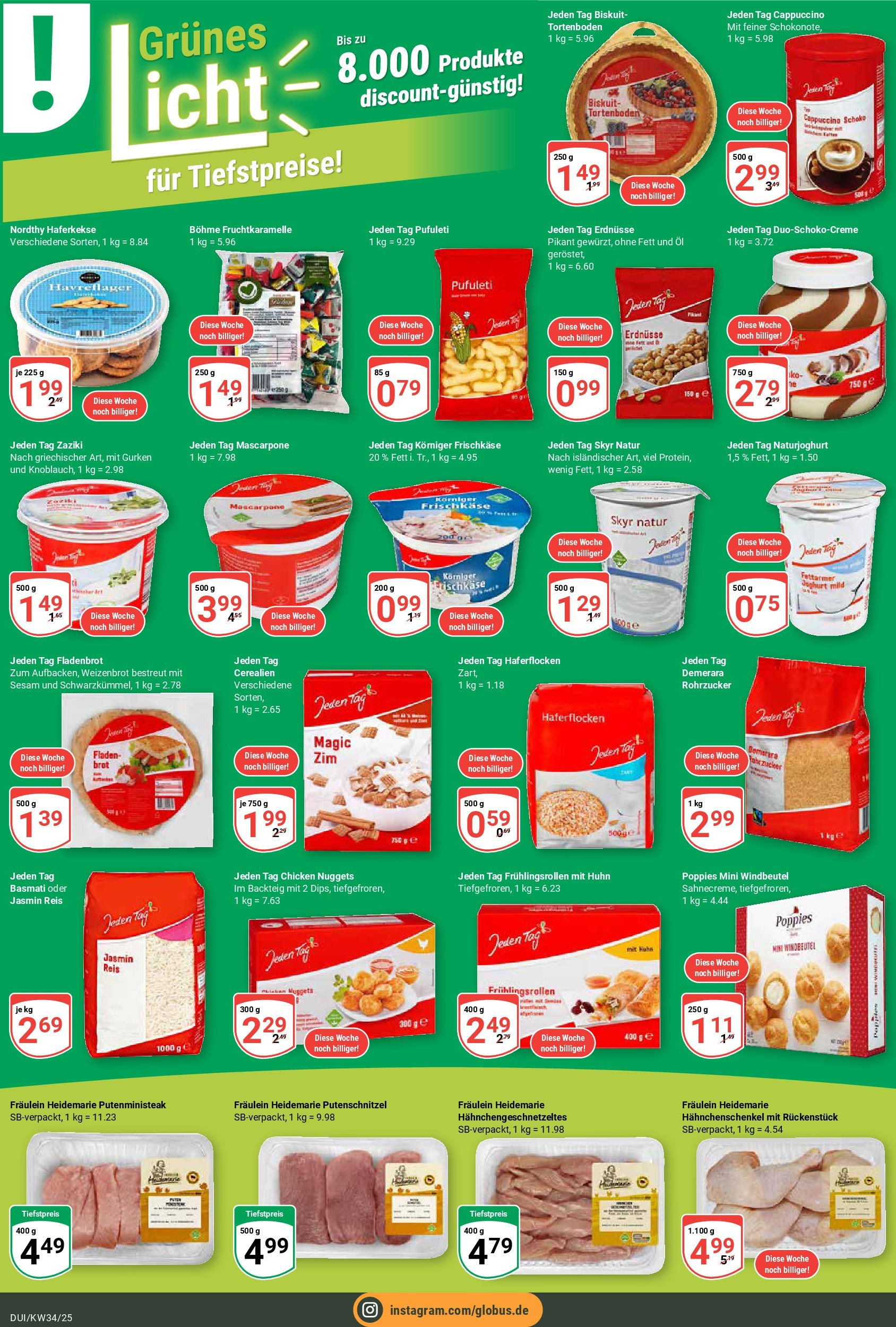 Globus prospekt Duisburg	 (ab 17.08.2025) » Angebote online | Seite: 16 | Produkte: Skyr, Putenschnitzel, Reis, Frischkase