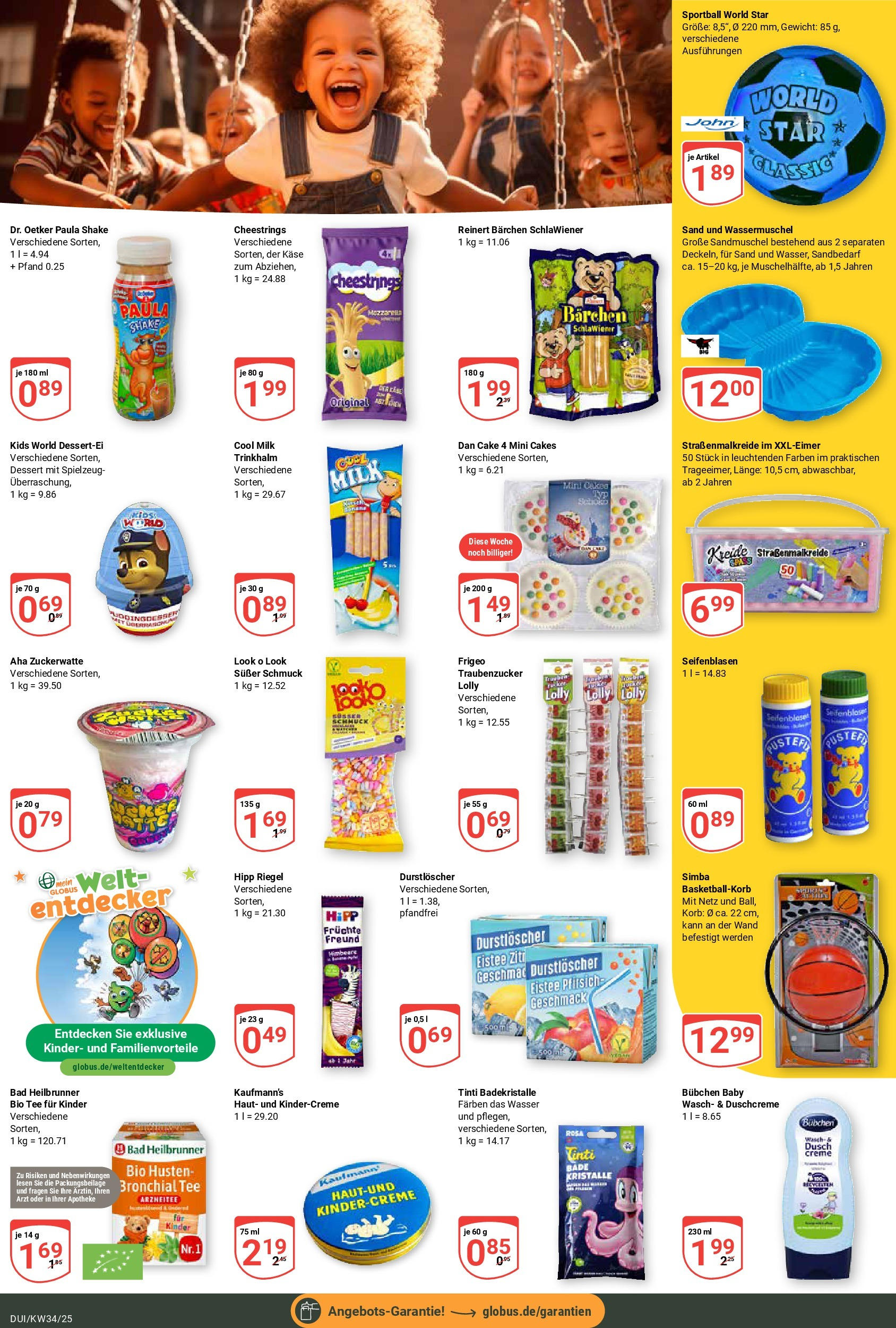 Globus prospekt Duisburg	 (ab 17.08.2025) » Angebote online | Seite: 18 | Produkte: Gewicht, Mozzarella, Korb, Wasser