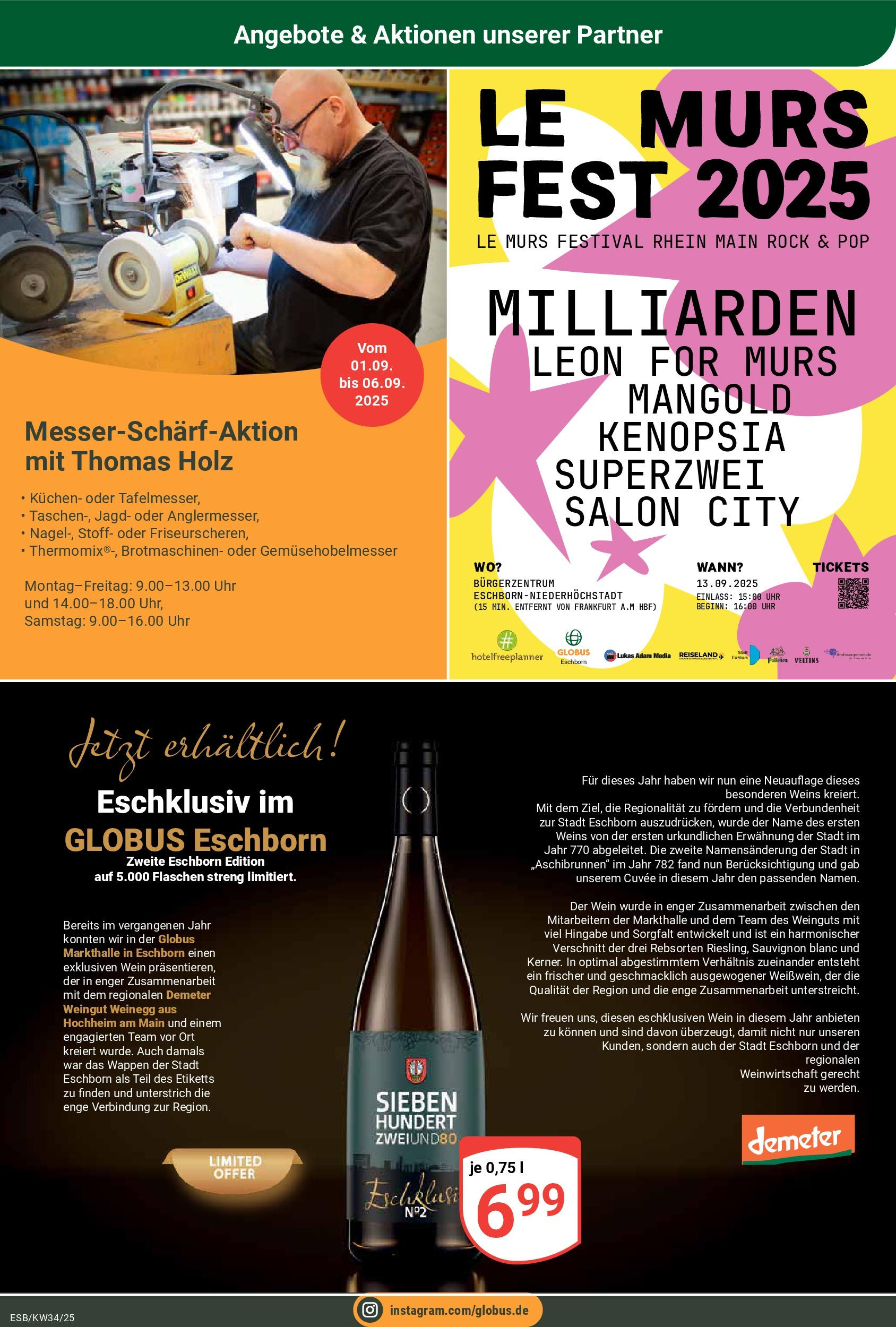 Globus prospekt Eschborn	 (ab 17.08.2025) » Angebote online | Seite: 23 | Produkte: Rock, Wein, Kuchen, Uhr