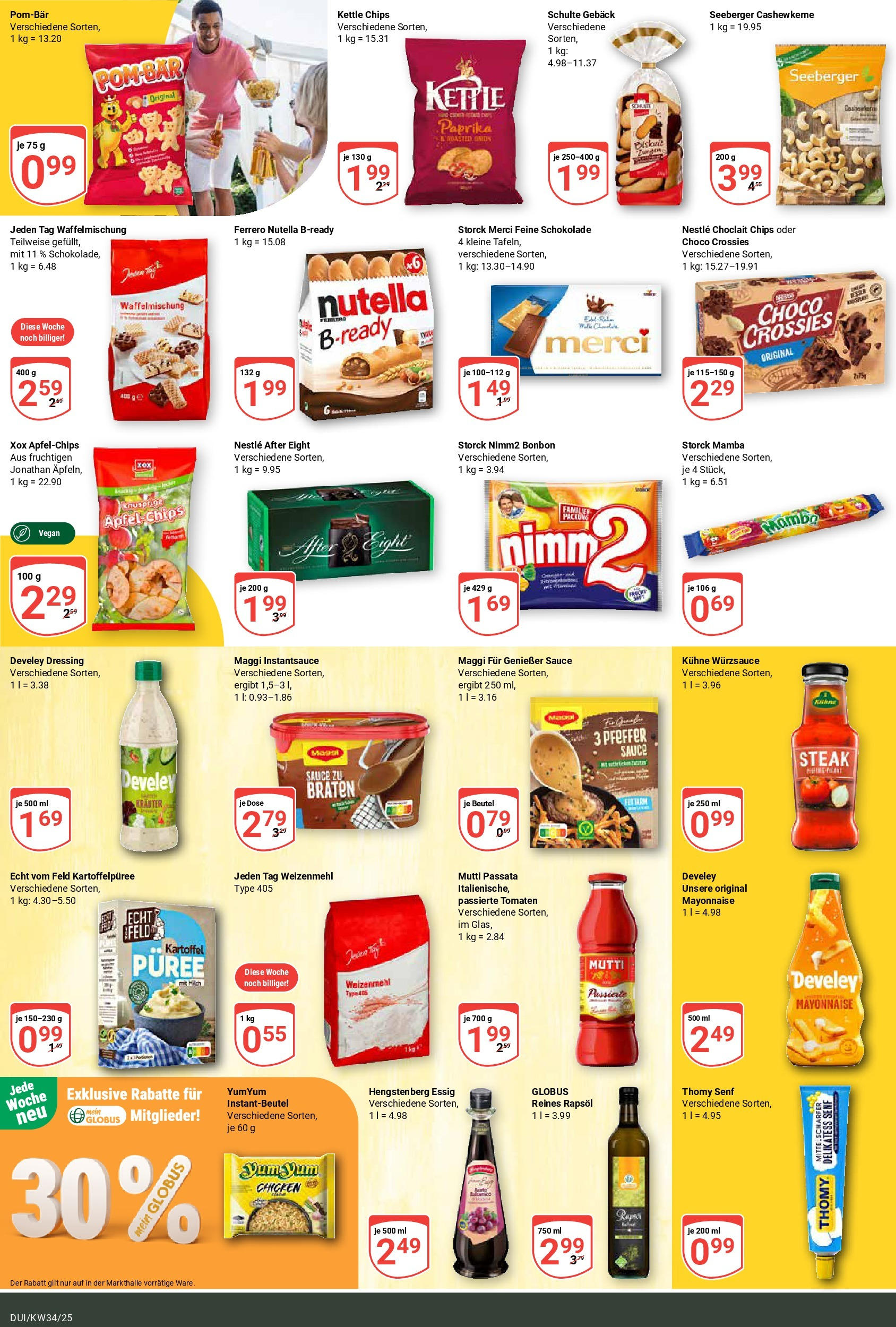 Globus prospekt Duisburg	 (ab 17.08.2025) » Angebote online | Seite: 22 | Produkte: Merci, Dressing, Tomaten, Weizenmehl