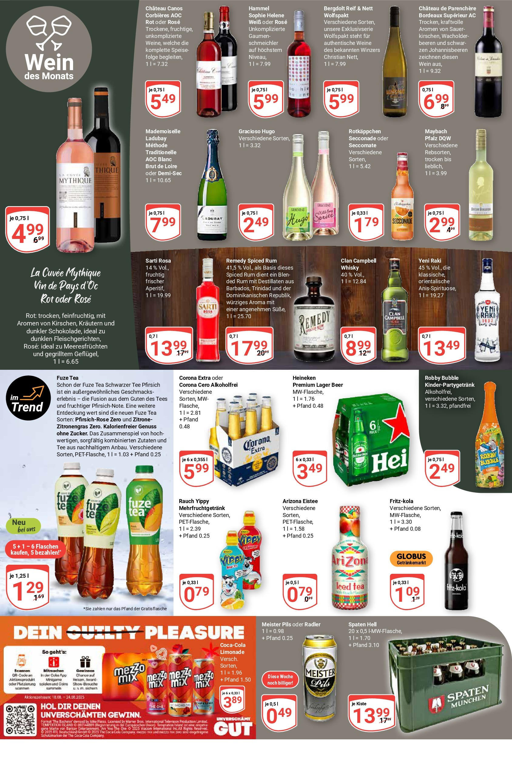 Globus prospekt Duisburg	 (ab 17.08.2025) » Angebote online | Seite: 23 | Produkte: Whisky, Rum, Heineken, Wein