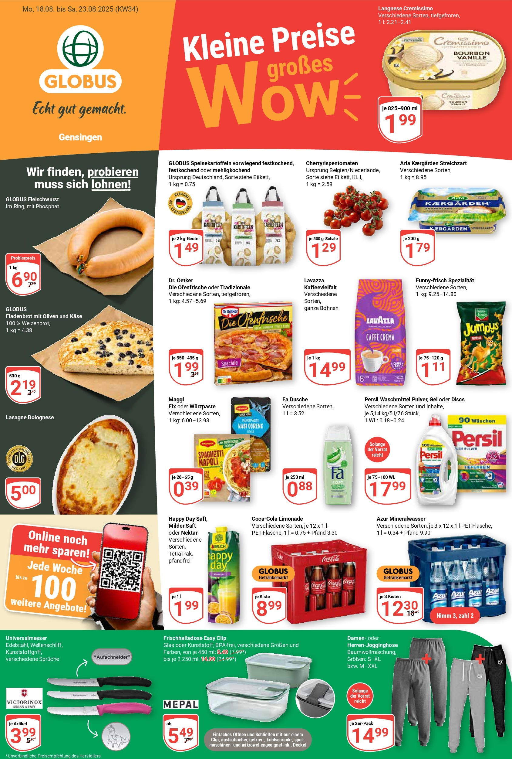 Globus prospekt Gensingen	 (ab 17.08.2025) » Angebote online | Seite: 1 | Produkte: Cremissimo, Maggi, Cola, Dusche
