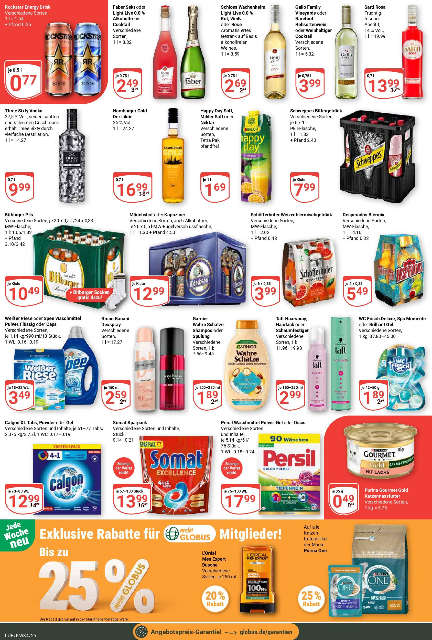 Globus prospekt Hamburg	 (ab 17.08.2025) » Angebote online | Seite: 4 | Produkte: Monchshof, Schweppes, Waschmittel, Socken