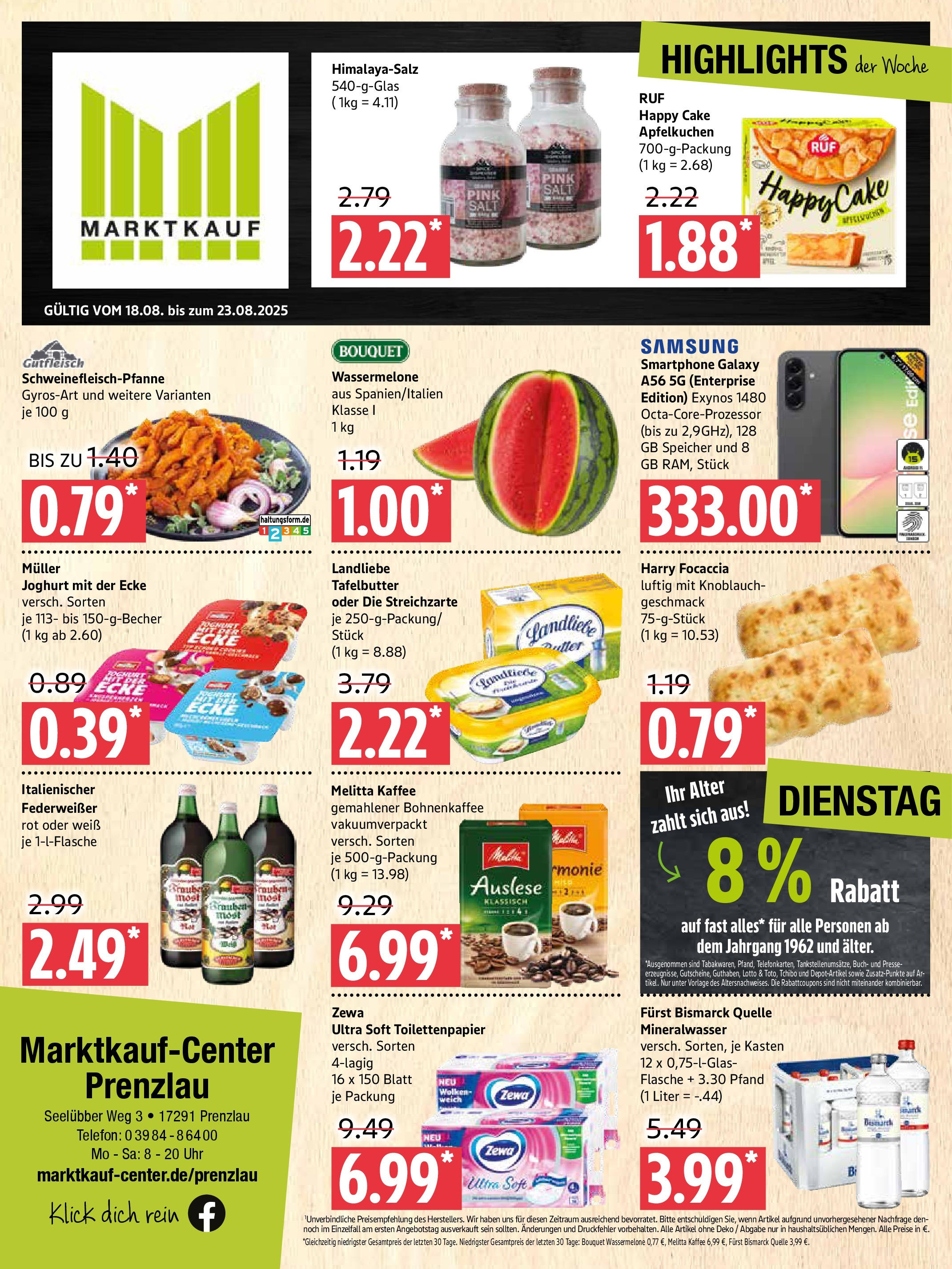 Marktkauf - Marktkauf: Wochenangebote (ab 17.08.2025) » Angebote online | Seite: 1 | Produkte: Melitta kaffee, Presse, Joghurt, Zewa