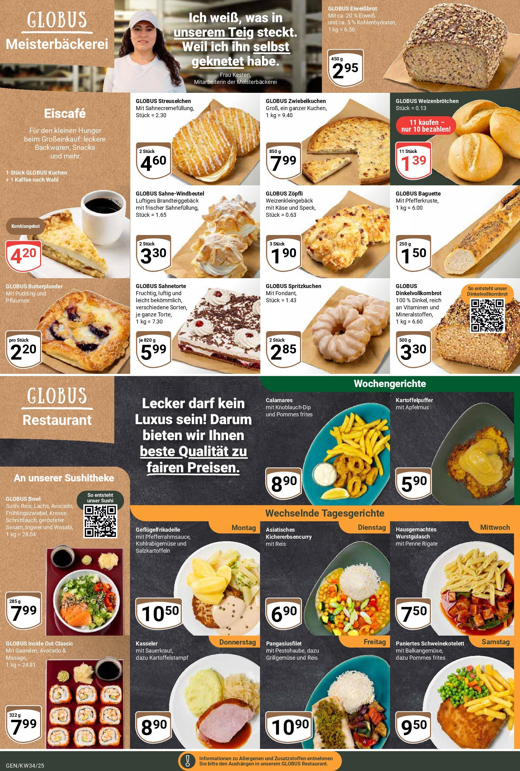 Globus prospekt Gensingen	 (ab 17.08.2025) » Angebote online | Seite: 8 | Produkte: Käse, Kaffee, Pommes frites, Kuchen