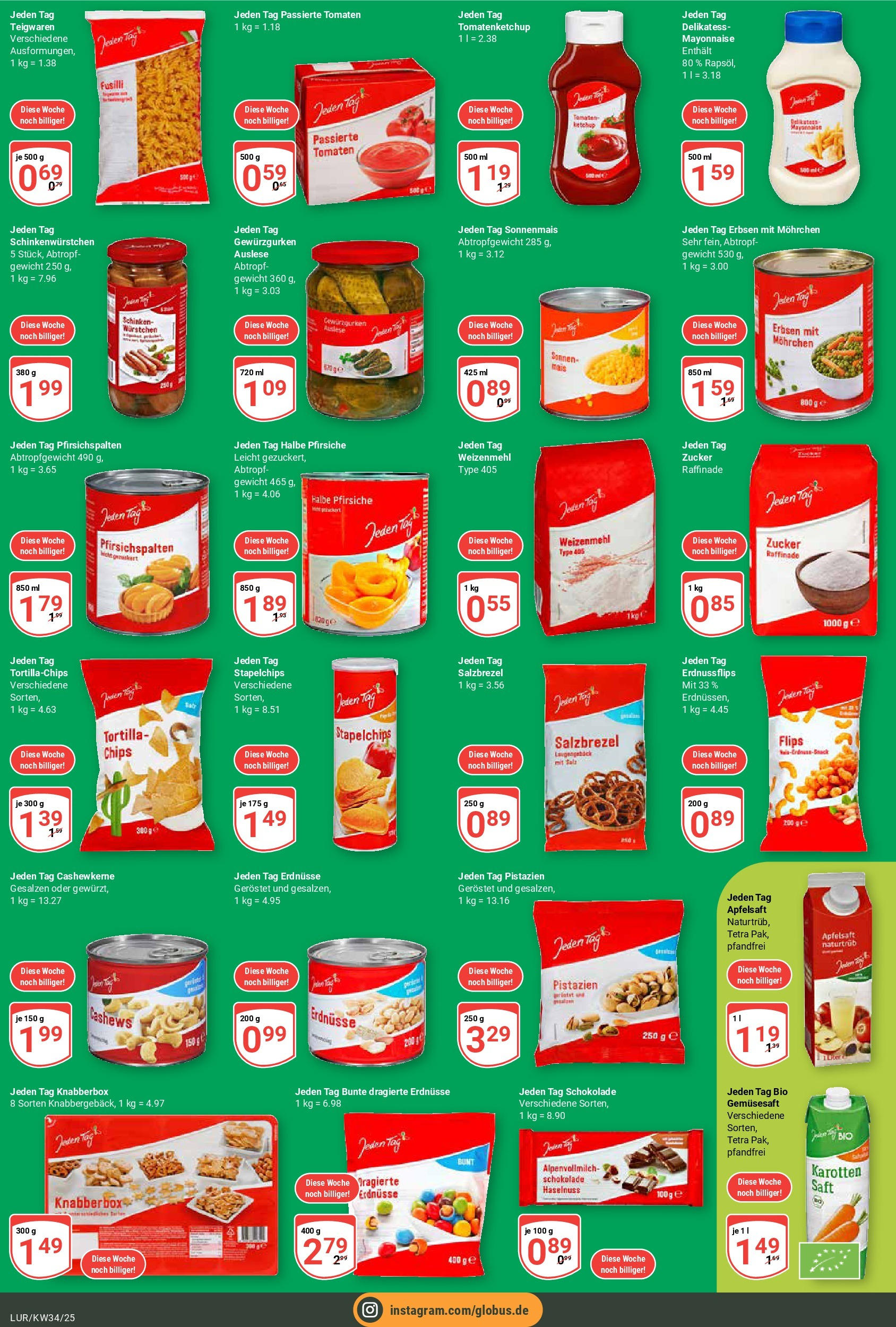 Globus prospekt Hamburg	 (ab 17.08.2025) » Angebote online | Seite: 11 | Produkte: Erdnüsse, Apfelsaft, Pistazien, Erbsen