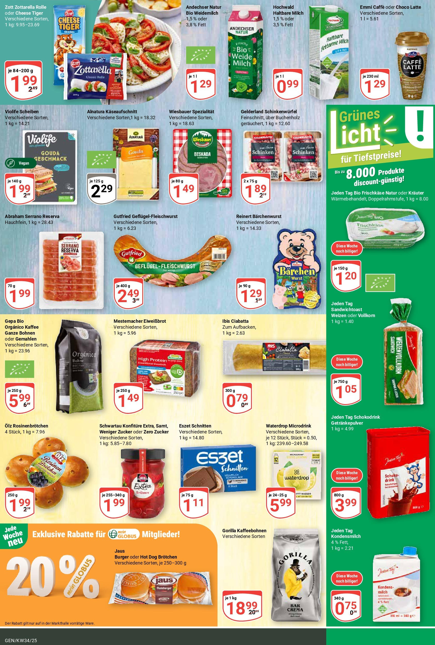 Globus prospekt Gensingen	 (ab 17.08.2025) » Angebote online | Seite: 13 | Produkte: Milch, Kaffee, Gouda, Haltbare milch