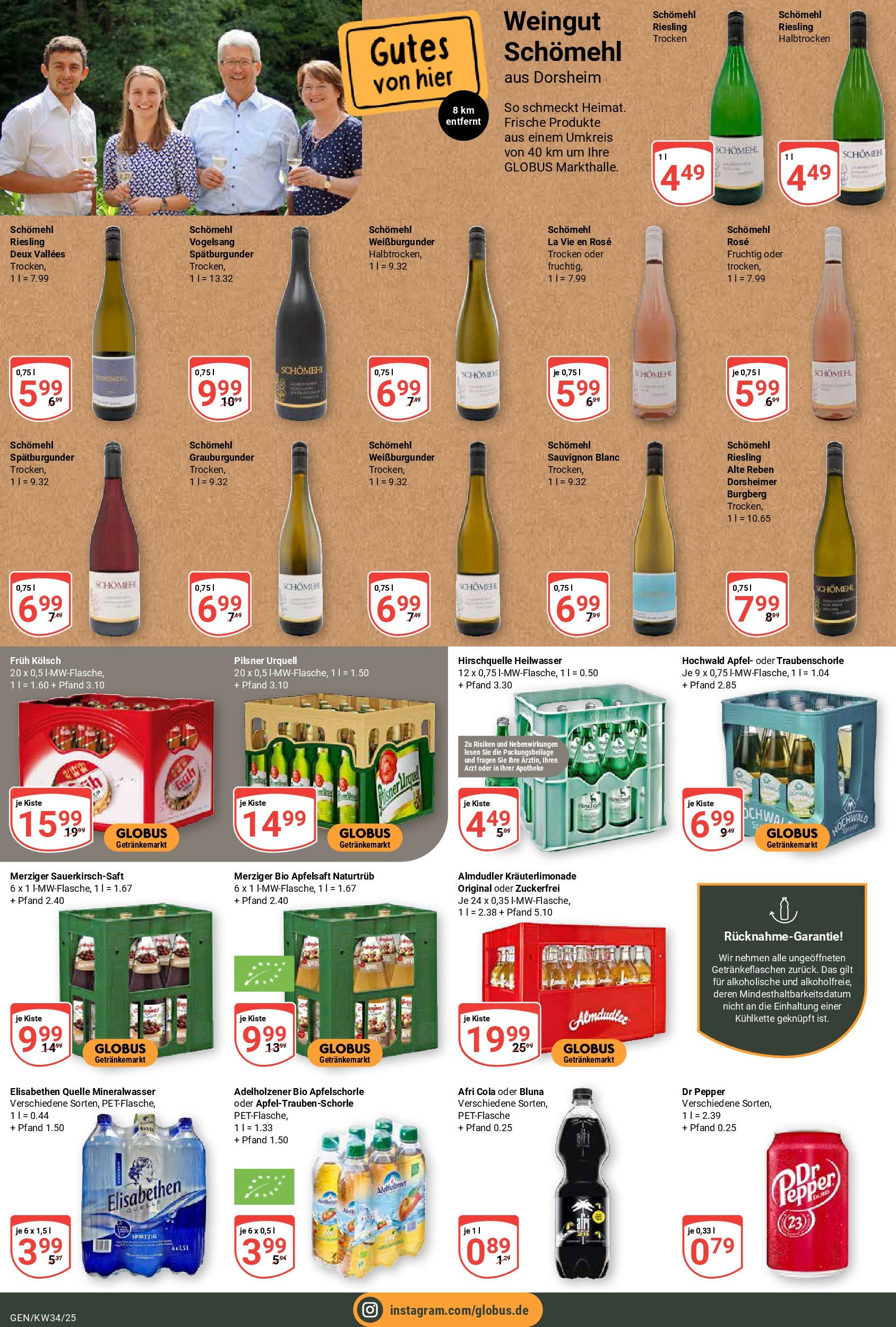 Globus prospekt Gensingen	 (ab 17.08.2025) » Angebote online | Seite: 18 | Produkte: Cola, Äpfel, Apfelsaft, Mineralwasser