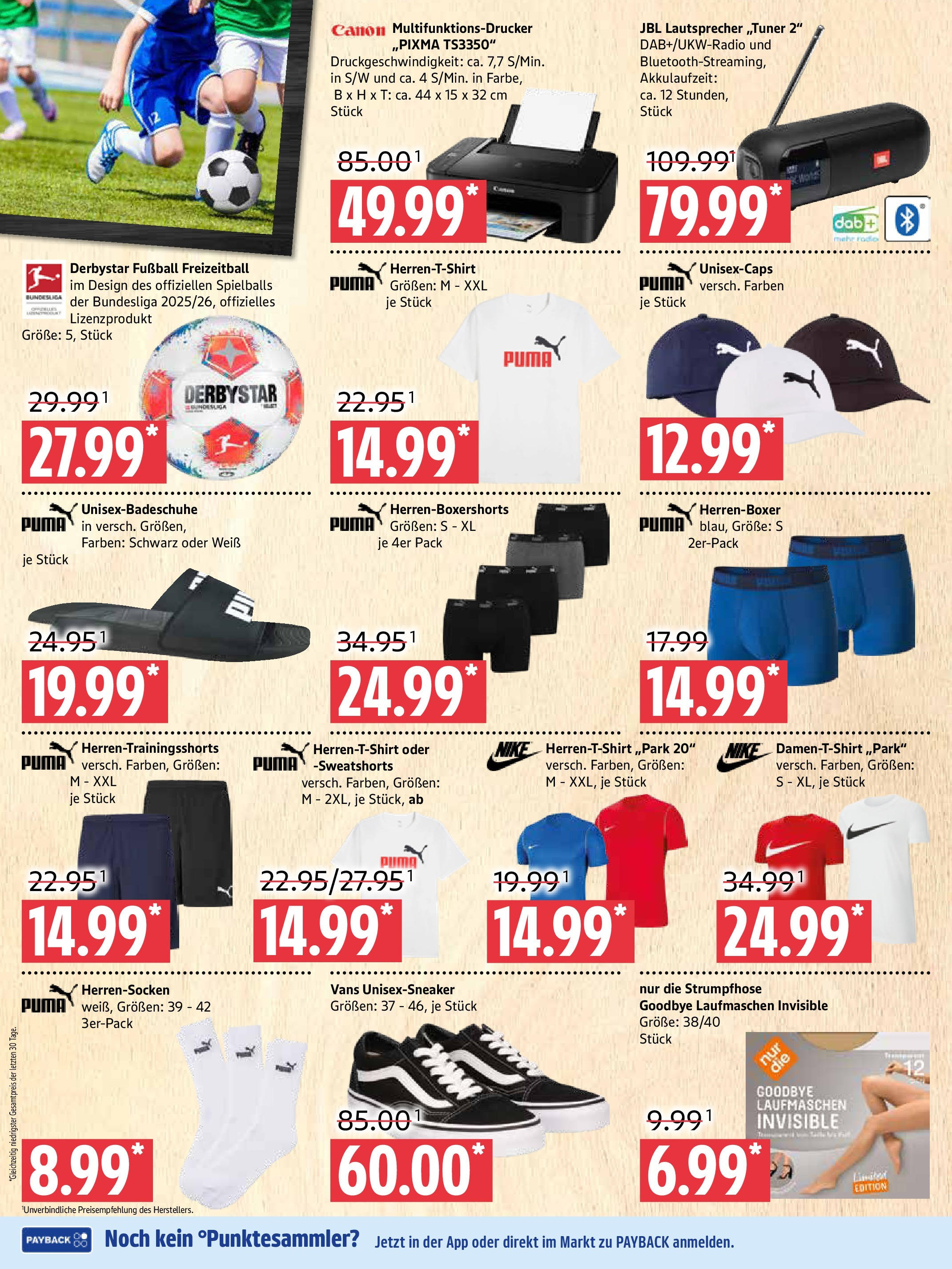 Marktkauf - Marktkauf: Wochenangebote (ab 17.08.2025) » Angebote online | Seite: 10 | Produkte: Lautsprecher, Sweatshorts, Fußball, Strumpfhose