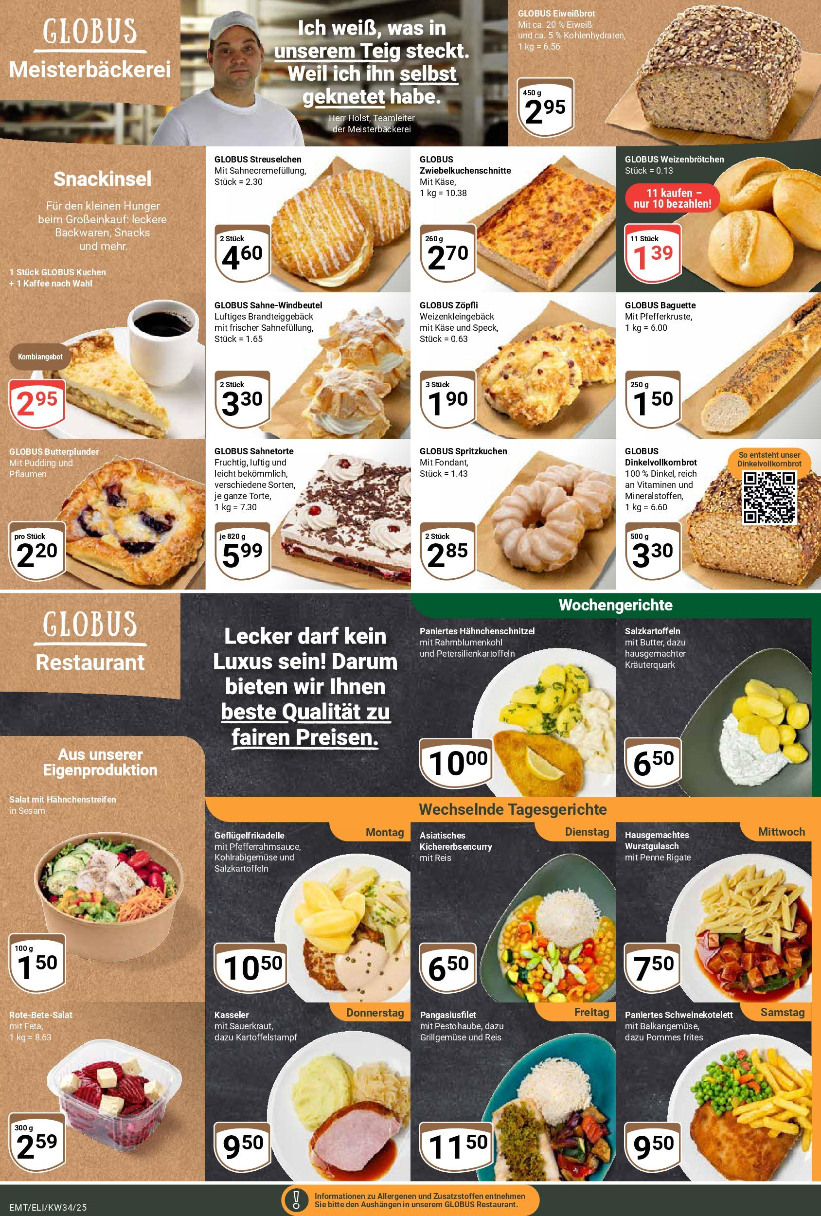 Globus prospekt Mittelhausen	 (ab 17.08.2025) » Angebote online | Seite: 8 | Produkte: Kaffee, Pommes frites, Kuchen, Salat