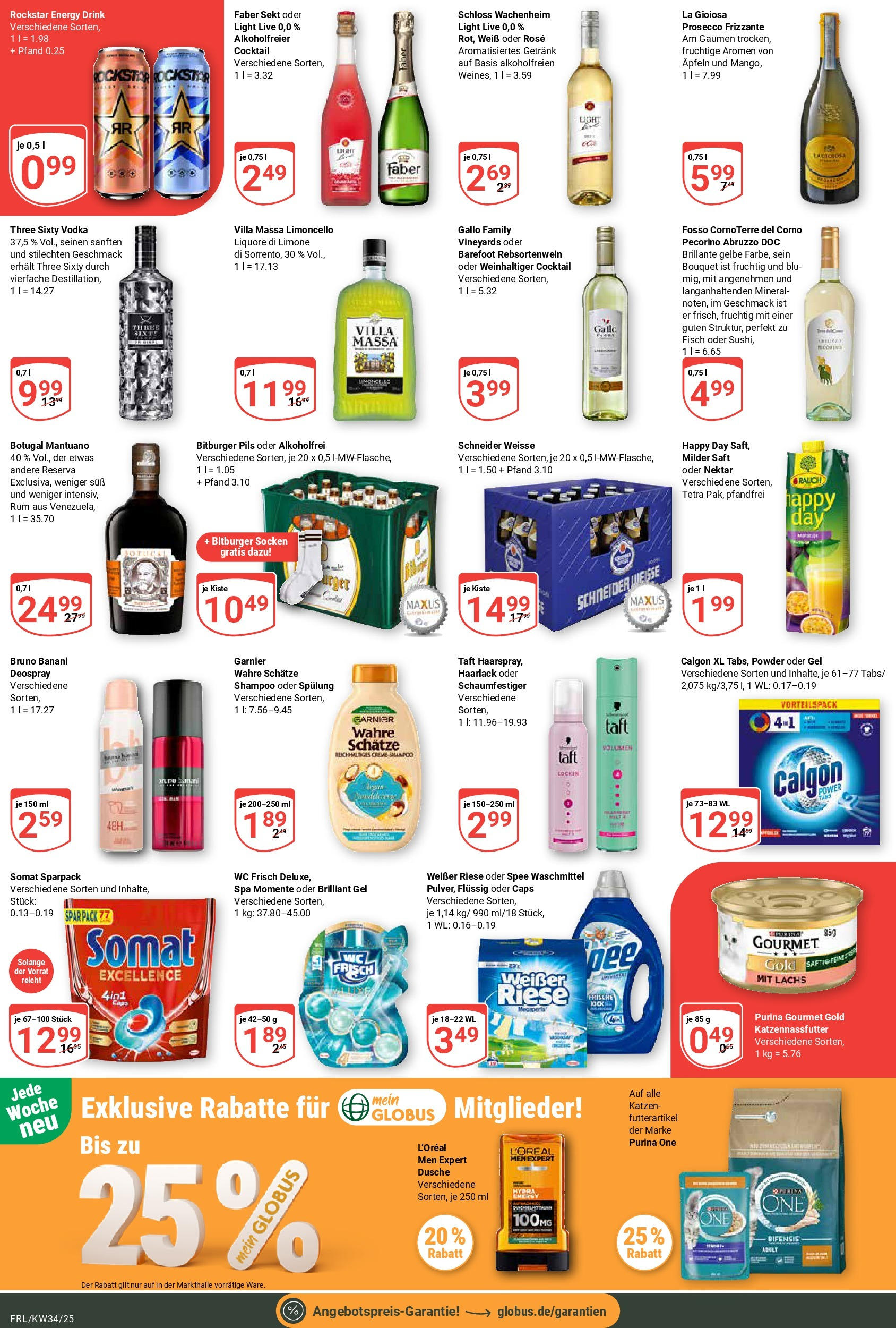 Globus prospekt Freilassing	 (ab 17.08.2025) » Angebote online | Seite: 4 | Produkte: Rockstar, Rum, Spee, Limoncello