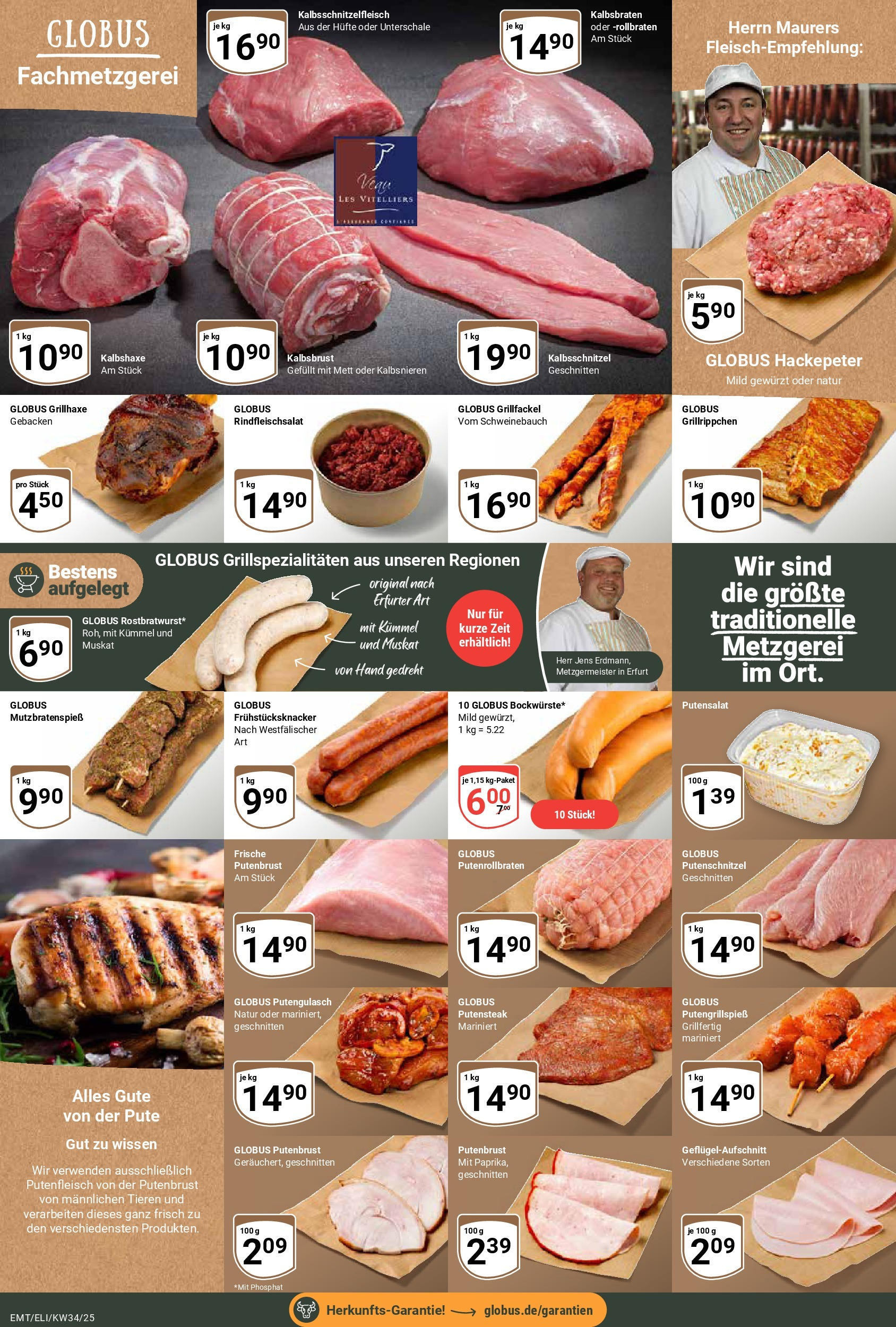 Globus prospekt Mittelhausen	 (ab 17.08.2025) » Angebote online | Seite: 9 | Produkte: Pute, Schweinebauch, Putenschnitzel