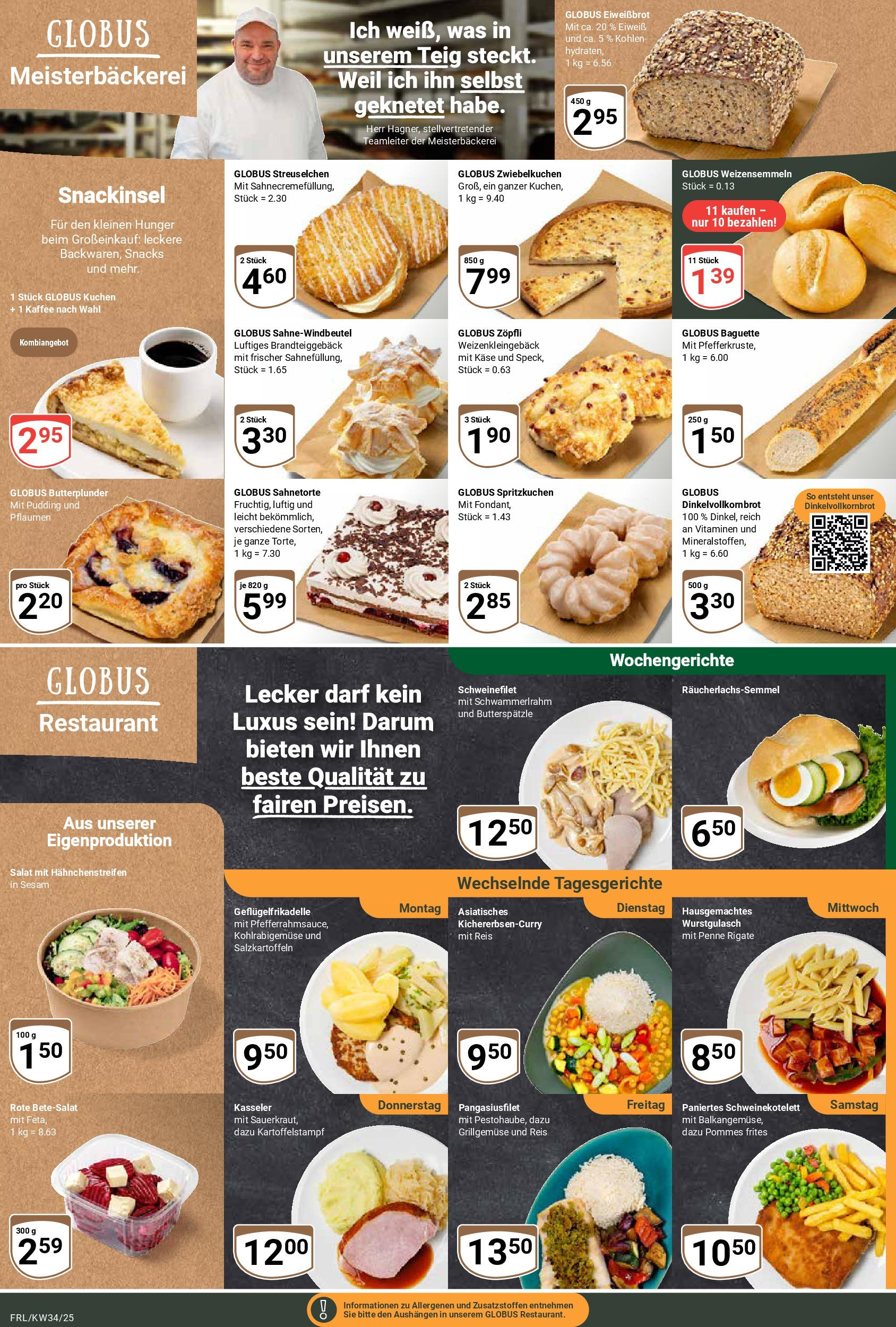 Globus prospekt Freilassing	 (ab 17.08.2025) » Angebote online | Seite: 6 | Produkte: Baguette, Pommes frites, Schweinefilet, Kuchen
