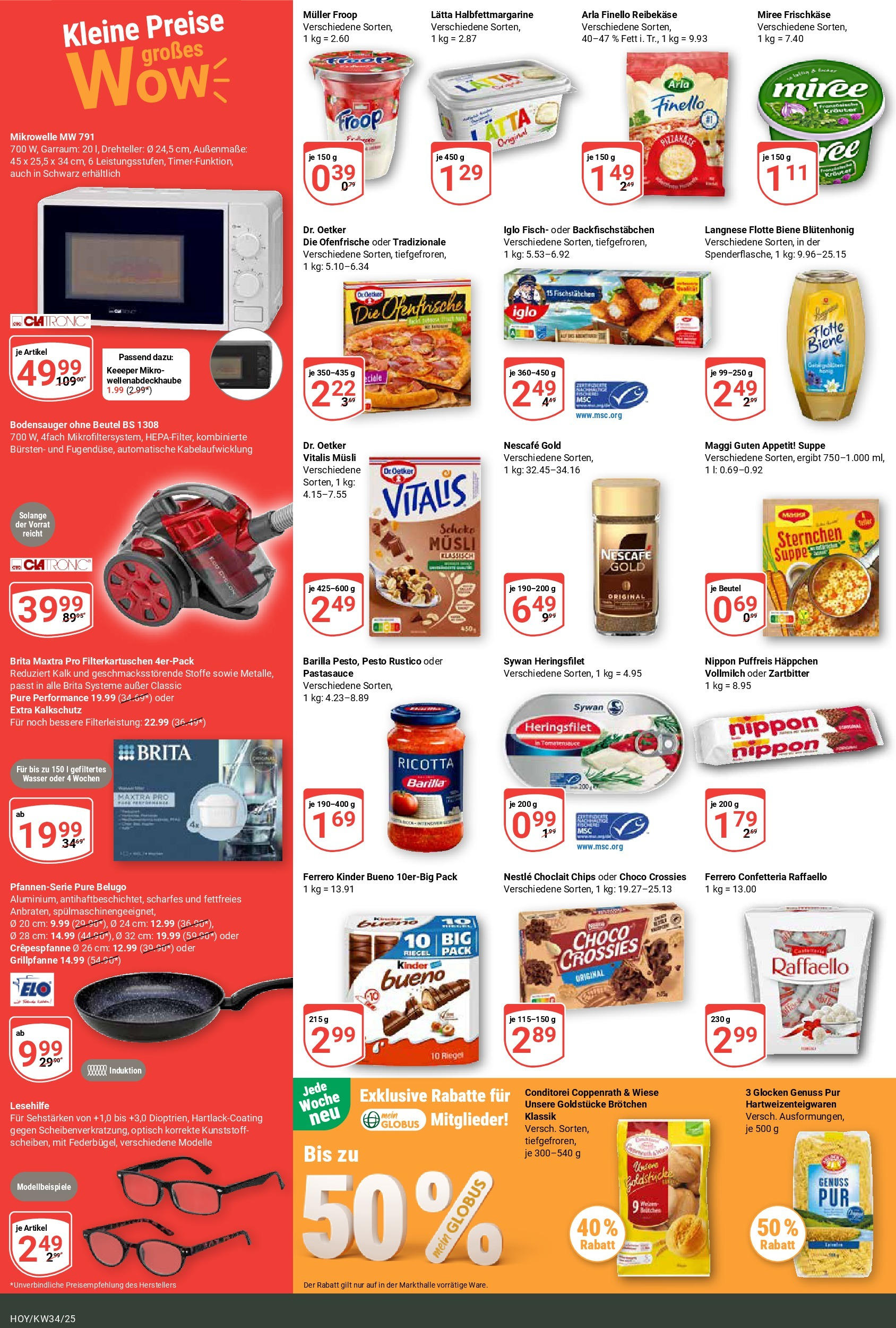 Globus prospekt Hoyerswerda	 (ab 17.08.2025) » Angebote online | Seite: 2 | Produkte: Mikrowelle, Kinder bueno, Reibekase, Nescafe gold