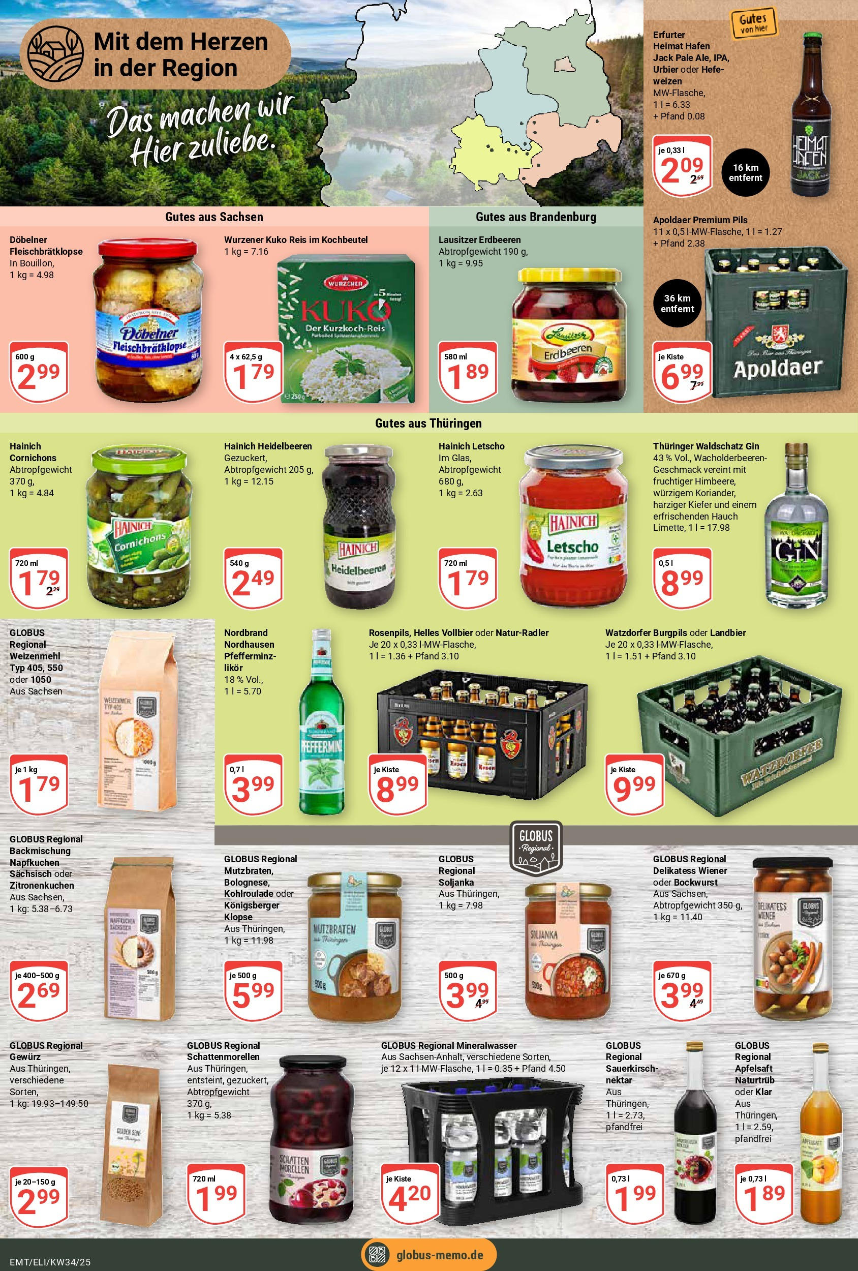 Globus prospekt Mittelhausen	 (ab 17.08.2025) » Angebote online | Seite: 18 | Produkte: Likör, Weizenmehl, Gin, Erdbeeren