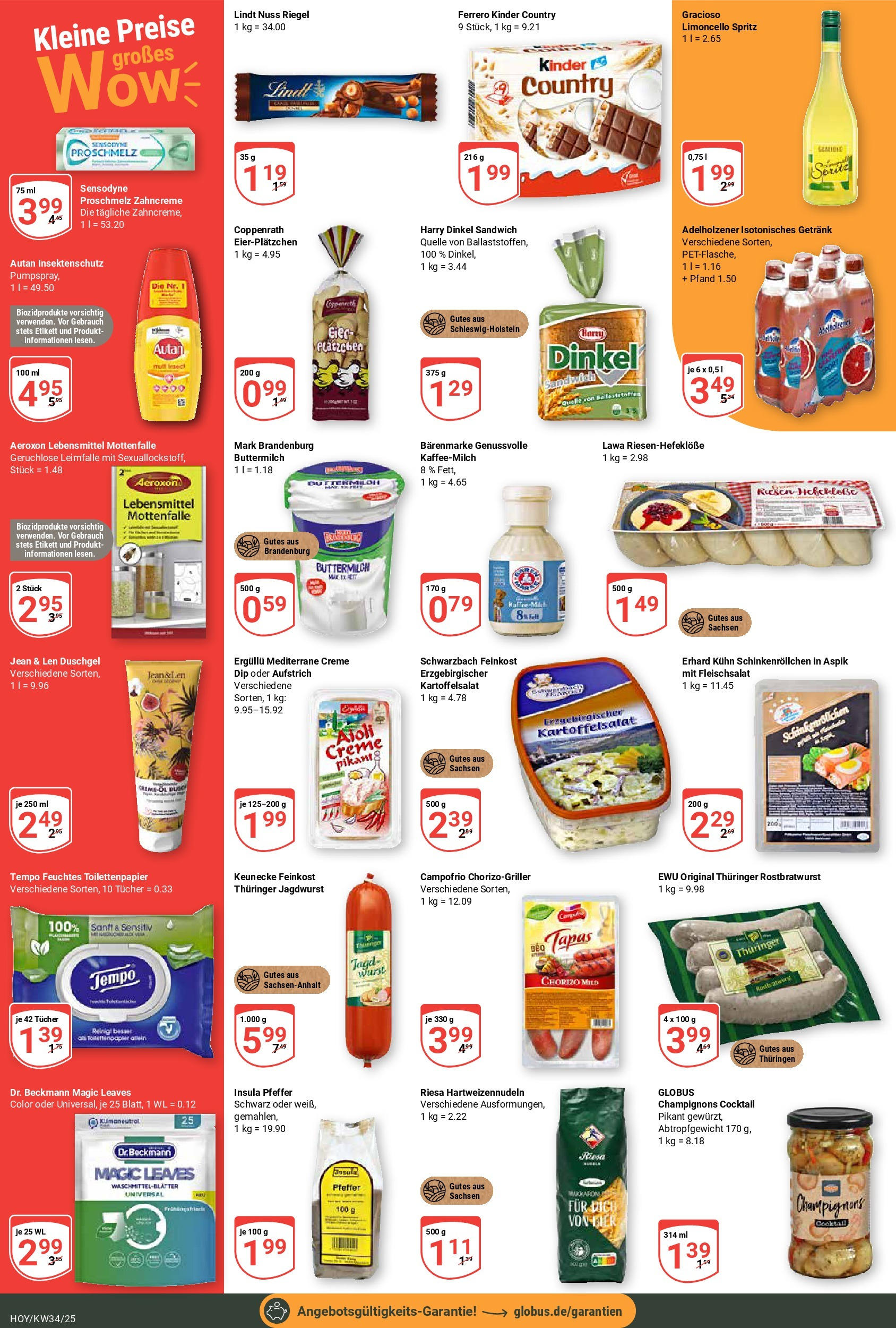 Globus prospekt Hoyerswerda	 (ab 17.08.2025) » Angebote online | Seite: 5 | Produkte: Waschmittel, Wurst, Lindt, Kinder country