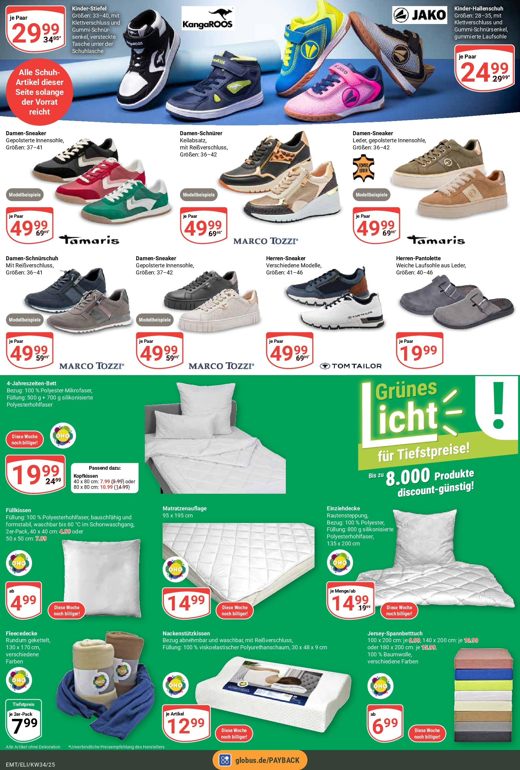 Globus prospekt Mittelhausen	 (ab 17.08.2025) » Angebote online | Seite: 22 | Produkte: Tasche, Kopfkissen