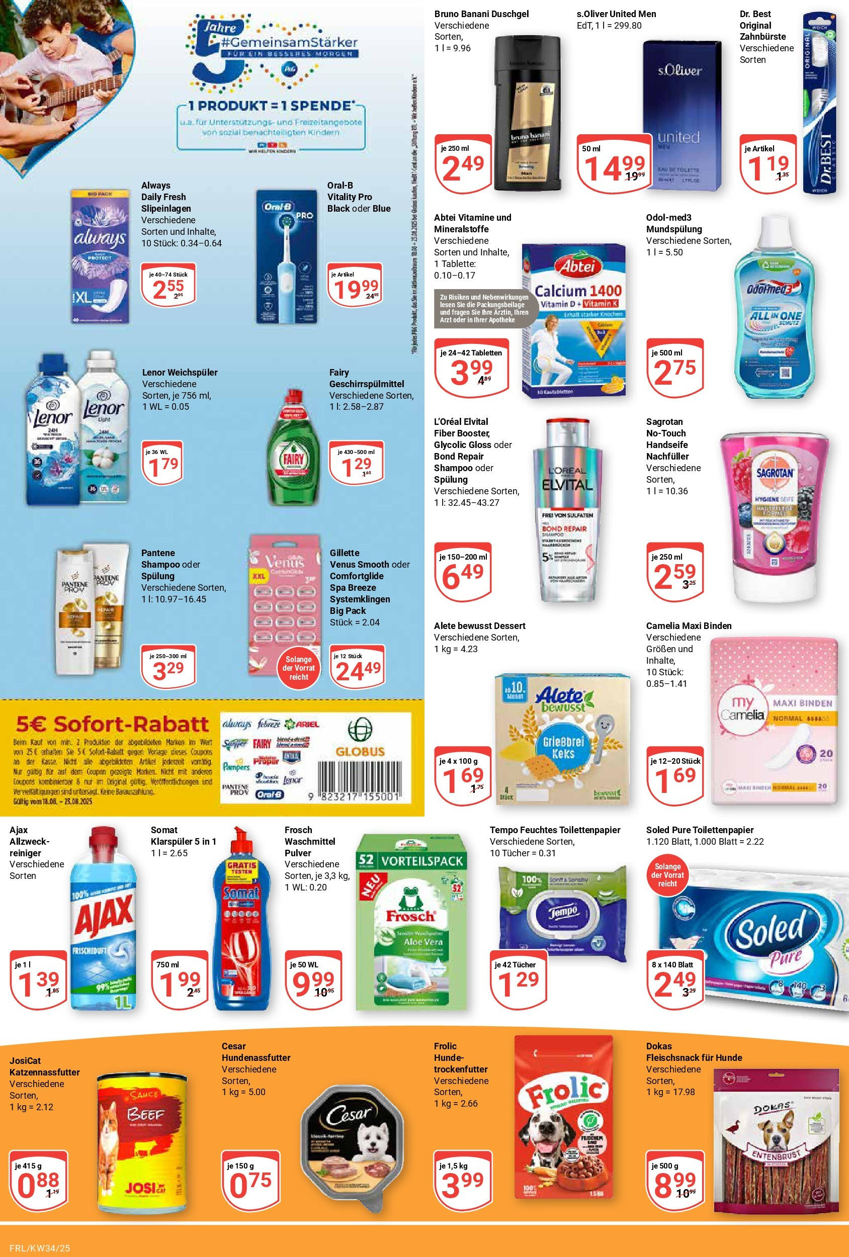 Globus prospekt Freilassing	 (ab 17.08.2025) » Angebote online | Seite: 16 | Produkte: Eau de Toilette, Duschgel, Weichspüler, Waschmittel