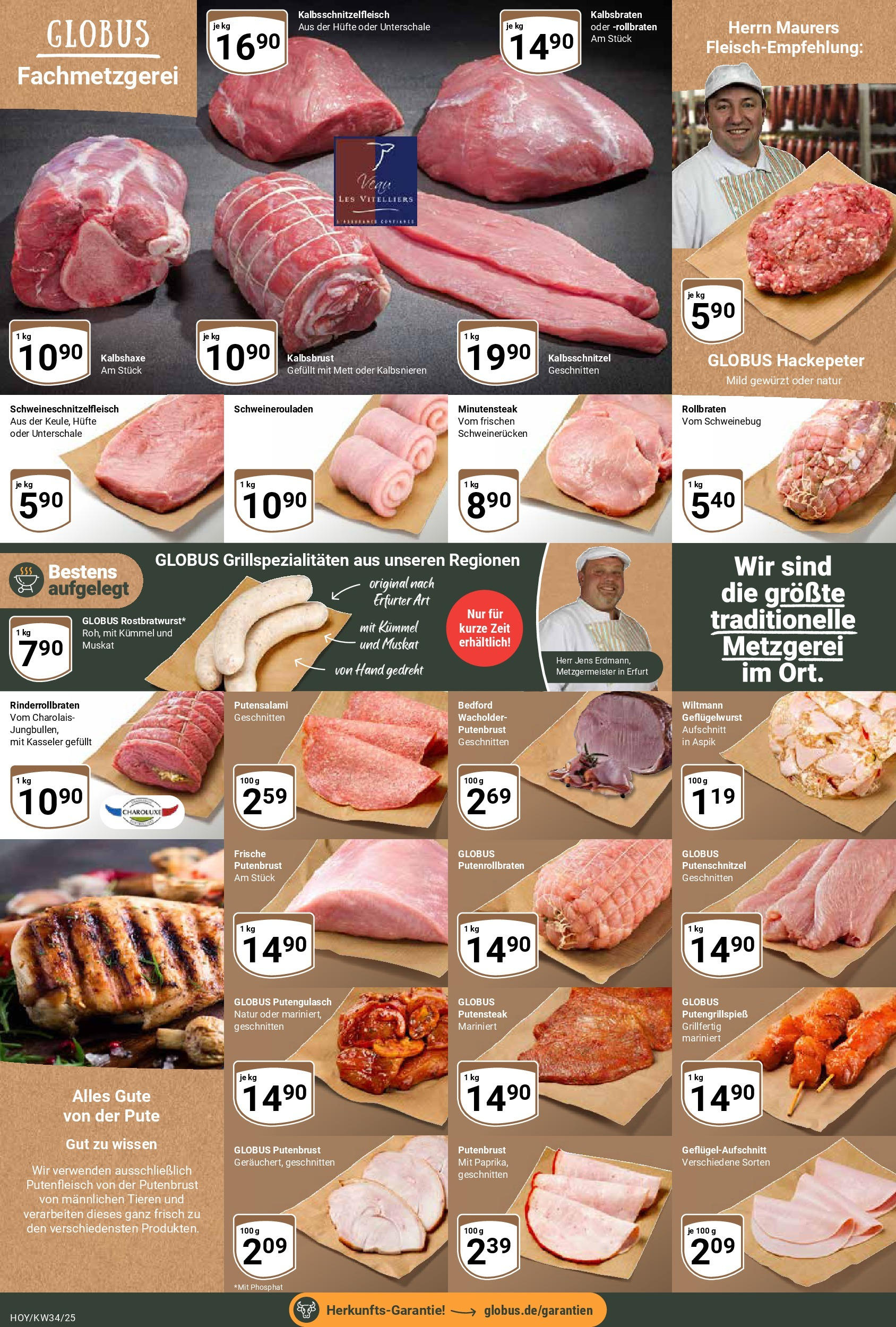 Globus prospekt Hoyerswerda	 (ab 17.08.2025) » Angebote online | Seite: 9 | Produkte: Pute, Putenschnitzel, Schweinerucken