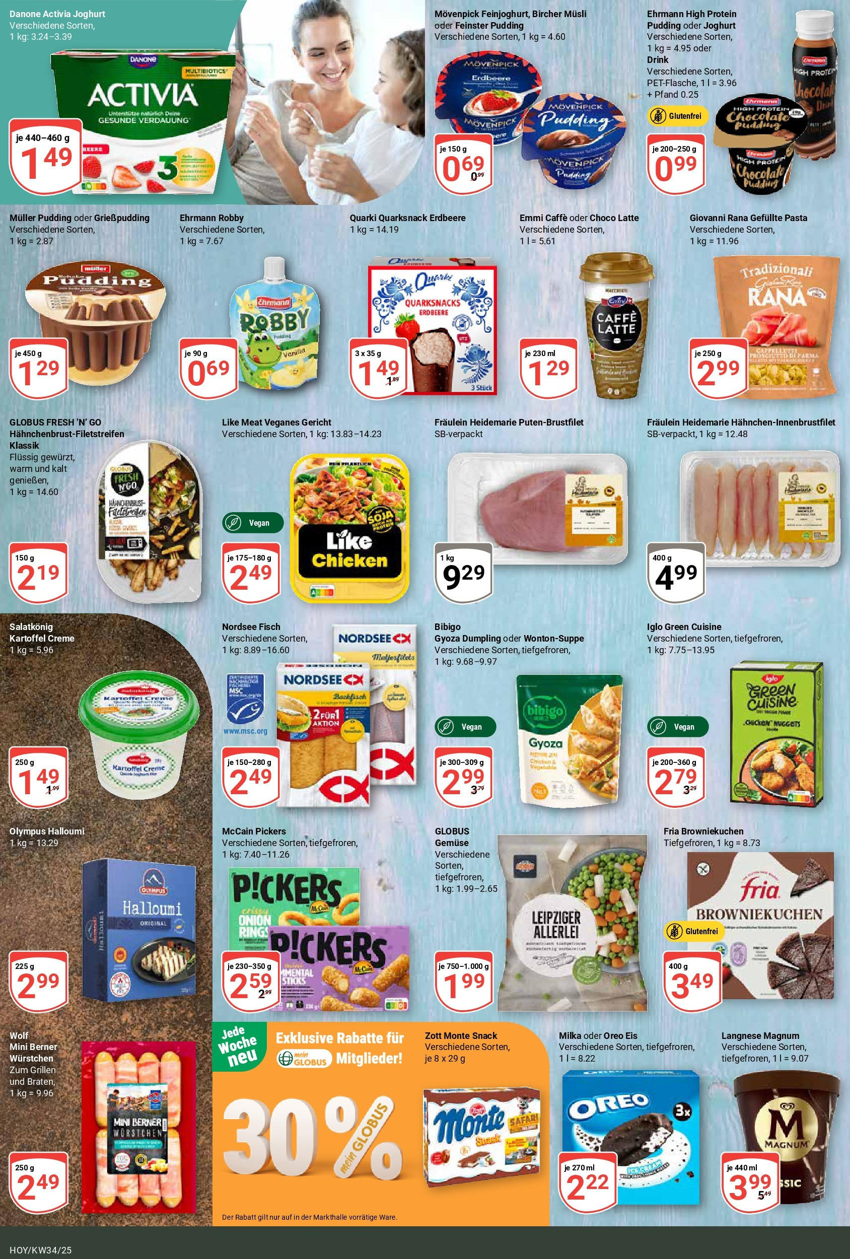 Globus prospekt Hoyerswerda	 (ab 17.08.2025) » Angebote online | Seite: 11 | Produkte: Musli, Pudding, Gemüse, Eis