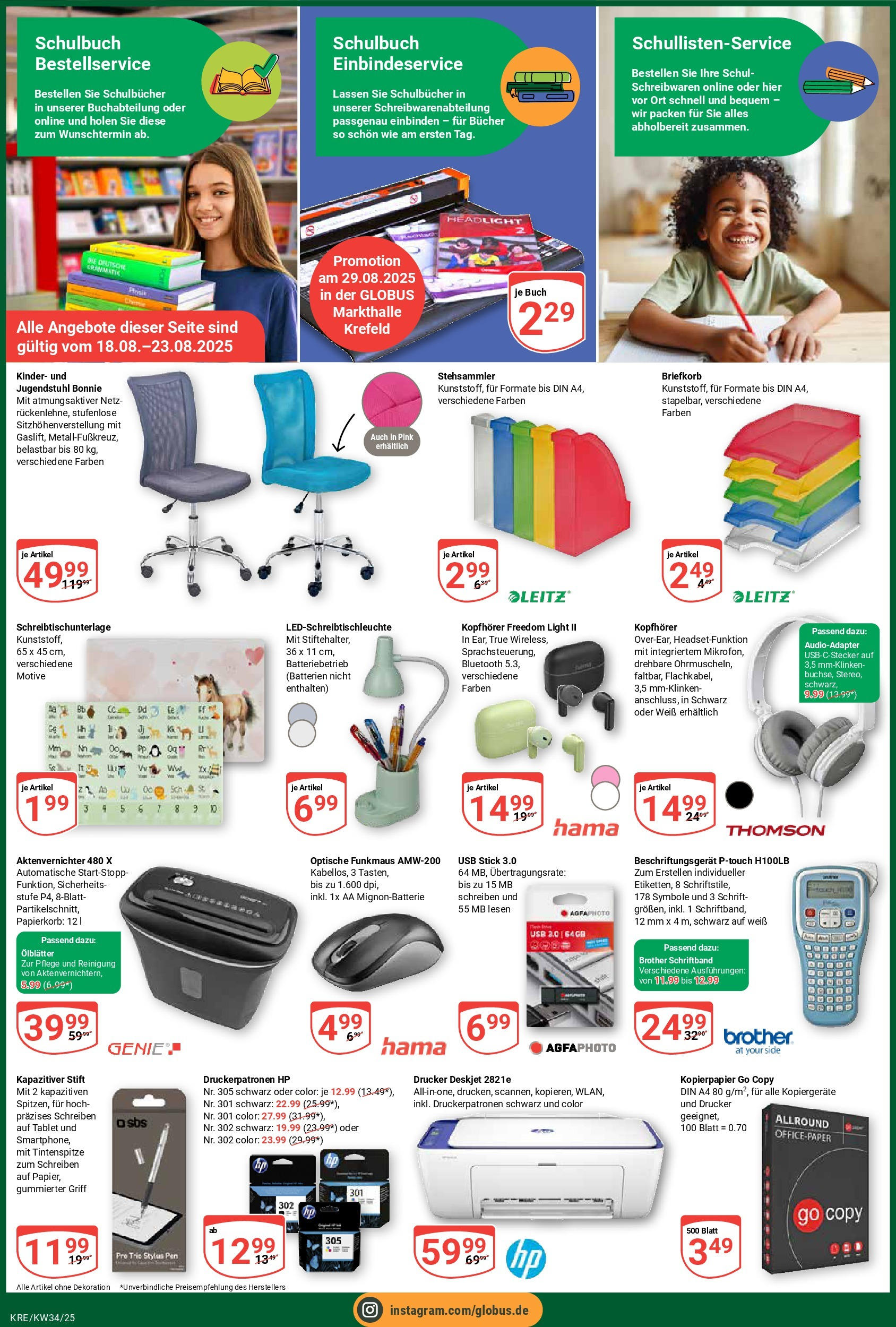 Globus prospekt Krefeld	 (ab 17.08.2025) » Angebote online | Seite: 4 | Produkte: HP, Usb stick, Tablet, Drucker