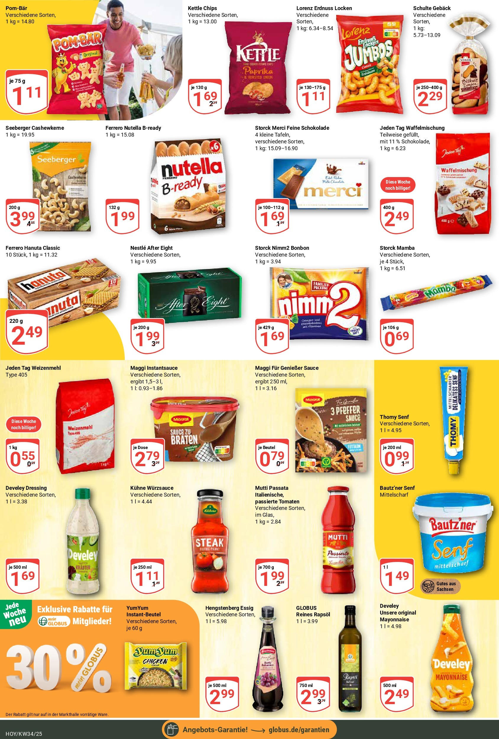 Globus prospekt Hoyerswerda	 (ab 17.08.2025) » Angebote online | Seite: 14 | Produkte: Merci, Rapsöl, Weizenmehl, Nutella