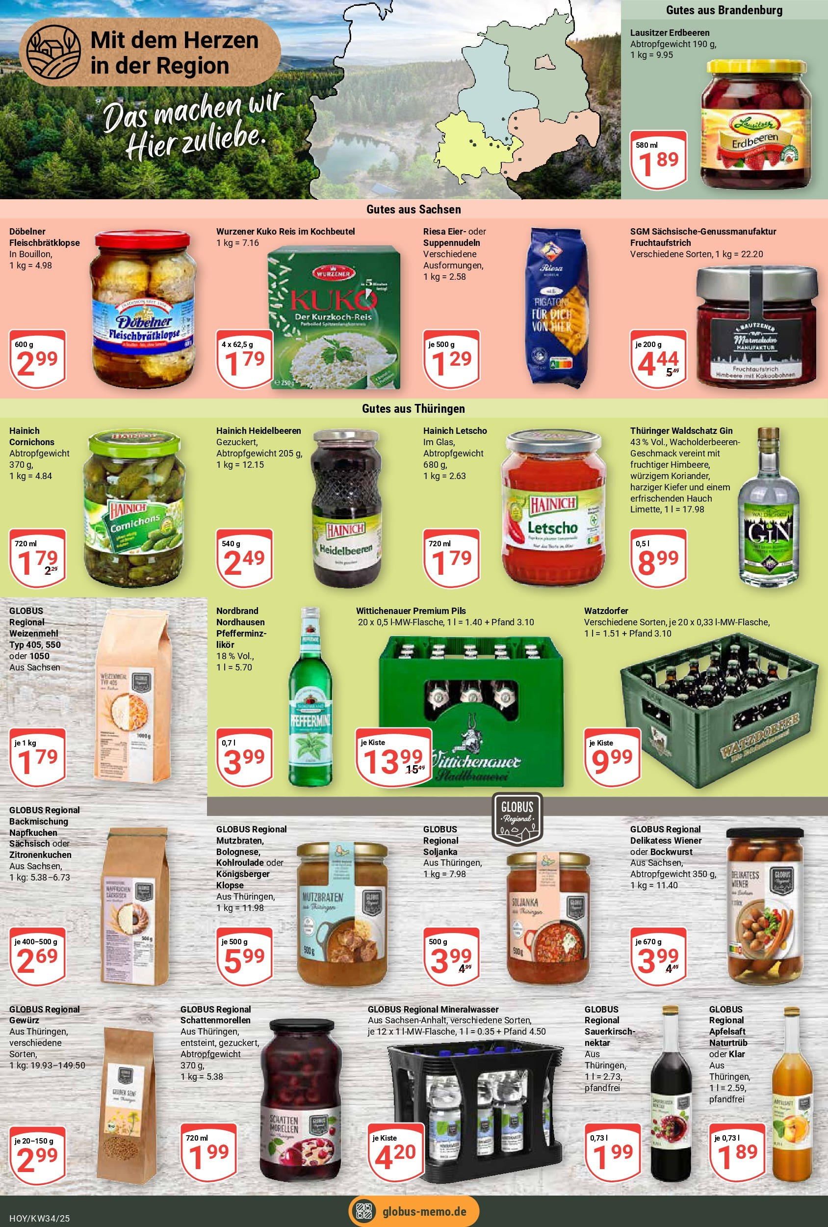 Globus prospekt Hoyerswerda	 (ab 17.08.2025) » Angebote online | Seite: 18 | Produkte: Pils, Weizenmehl, Gin, Erdbeeren