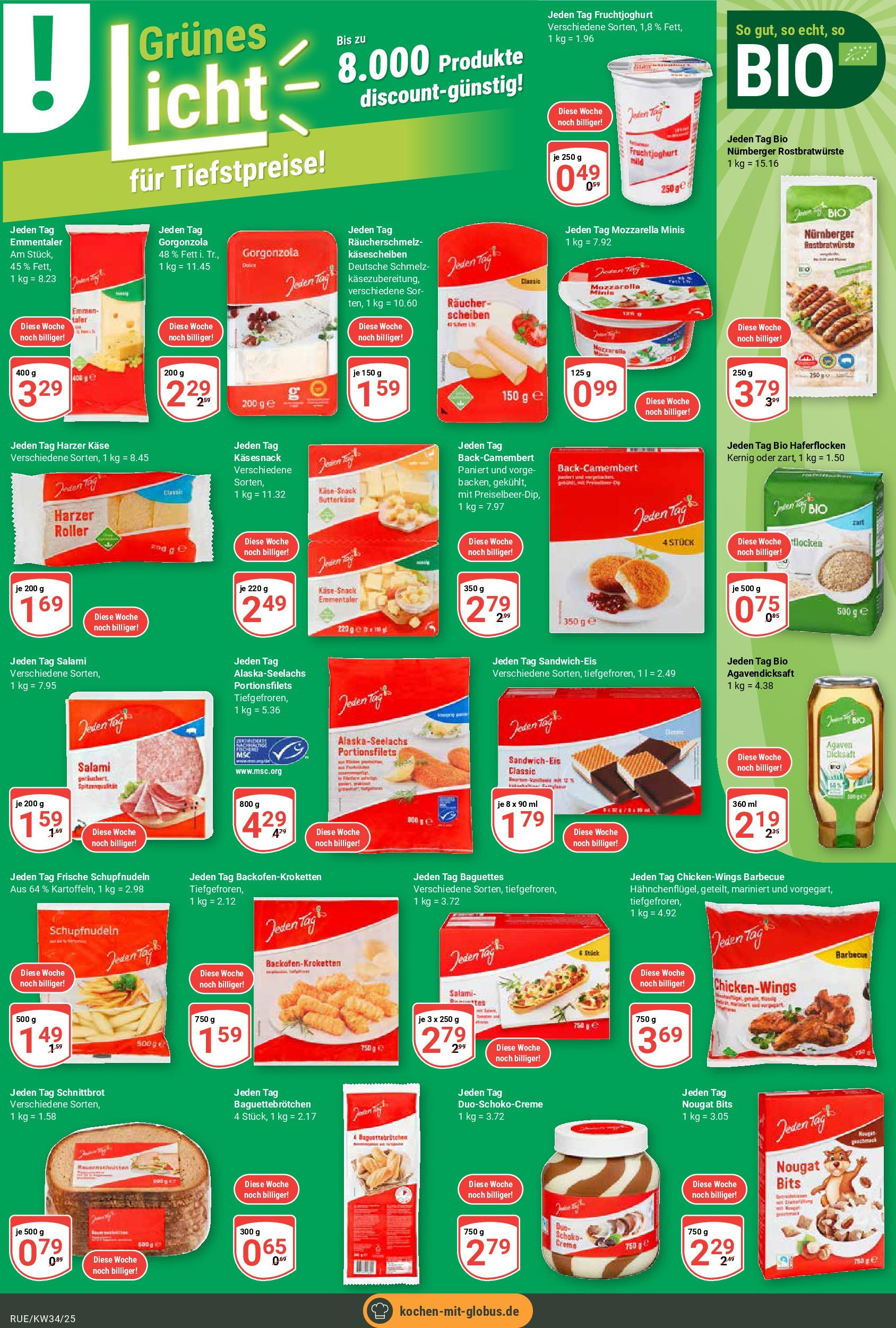 Globus prospekt Rüsselsheim	 (ab 17.08.2025) » Angebote online | Seite: 5 | Produkte: Käse, Mozzarella, Fruchtjoghurt, Flocken