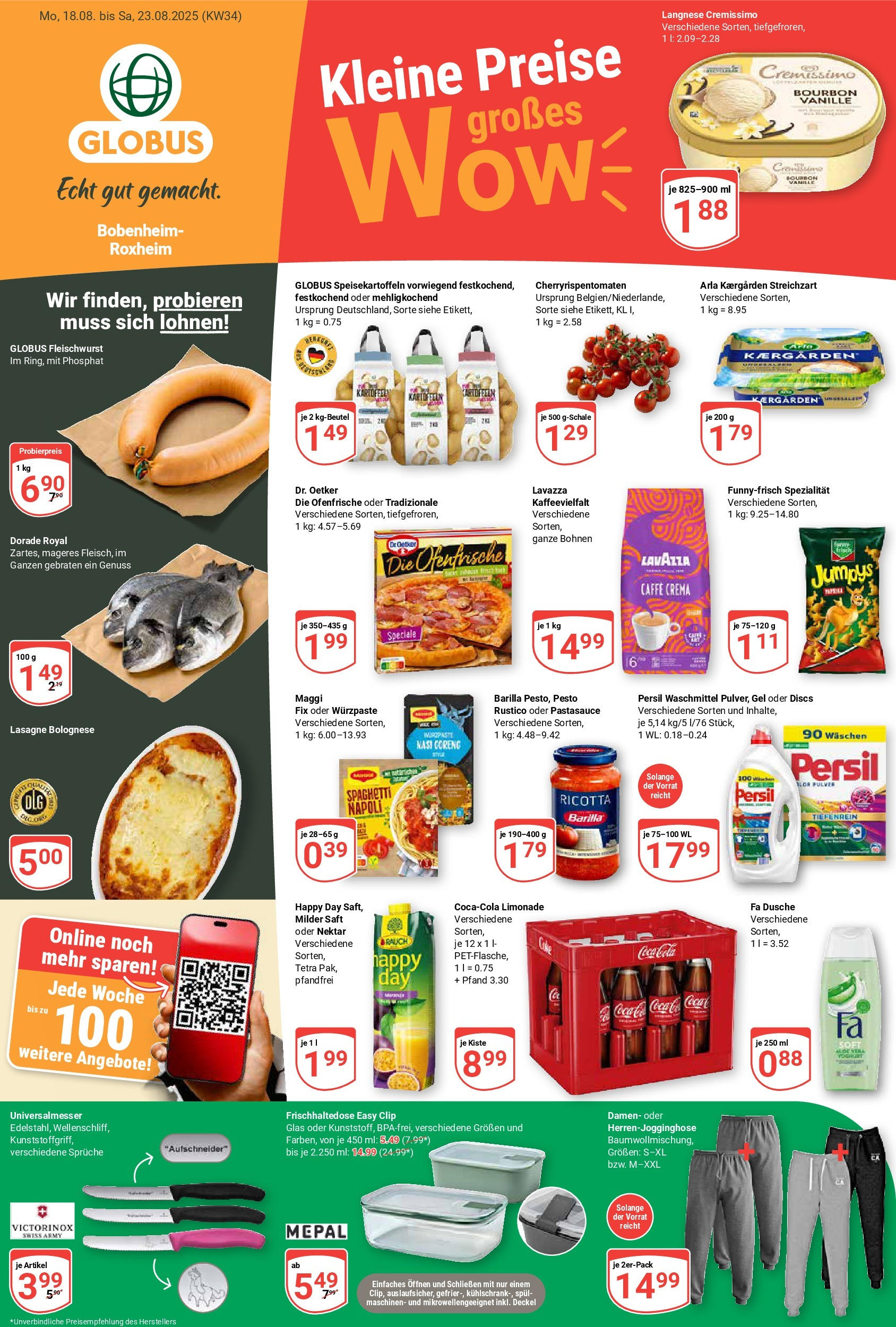 Globus prospekt Bobenheim-Roxheim	 (ab 17.08.2025) » Angebote online | Seite: 1 | Produkte: Coca cola, Maggi, Barilla, Waschmittel