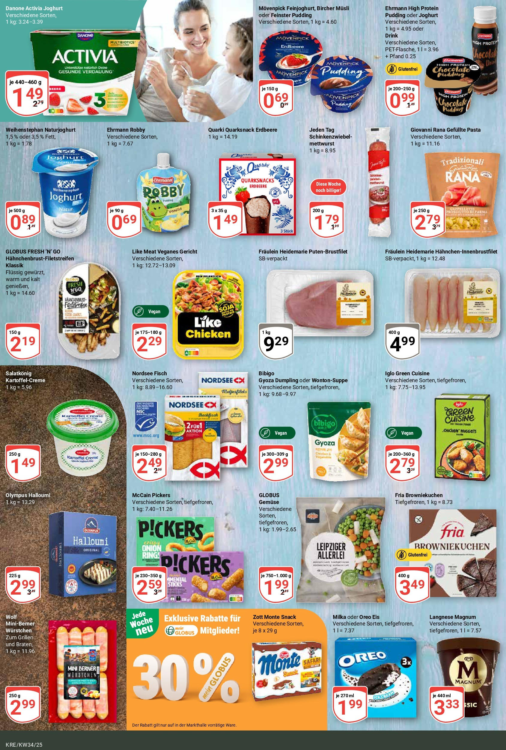 Globus prospekt Krefeld	 (ab 17.08.2025) » Angebote online | Seite: 13 | Produkte: McCain, Creme, Pasta, Eis