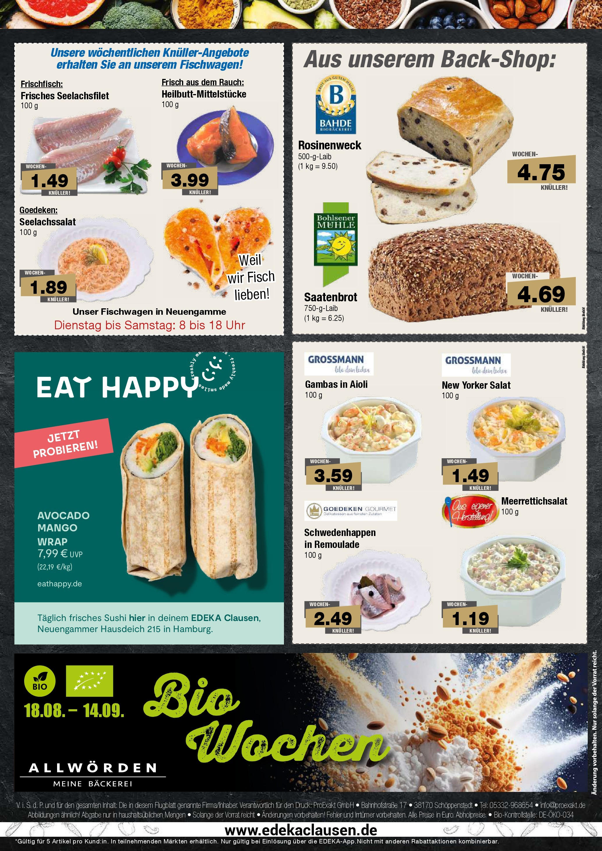 Edeka prospekt Hamburg	 (ab 17.08.2025) » Angebote Online | Seite: 8 | Produkte: Fisch, Mango, Salat, Uhr