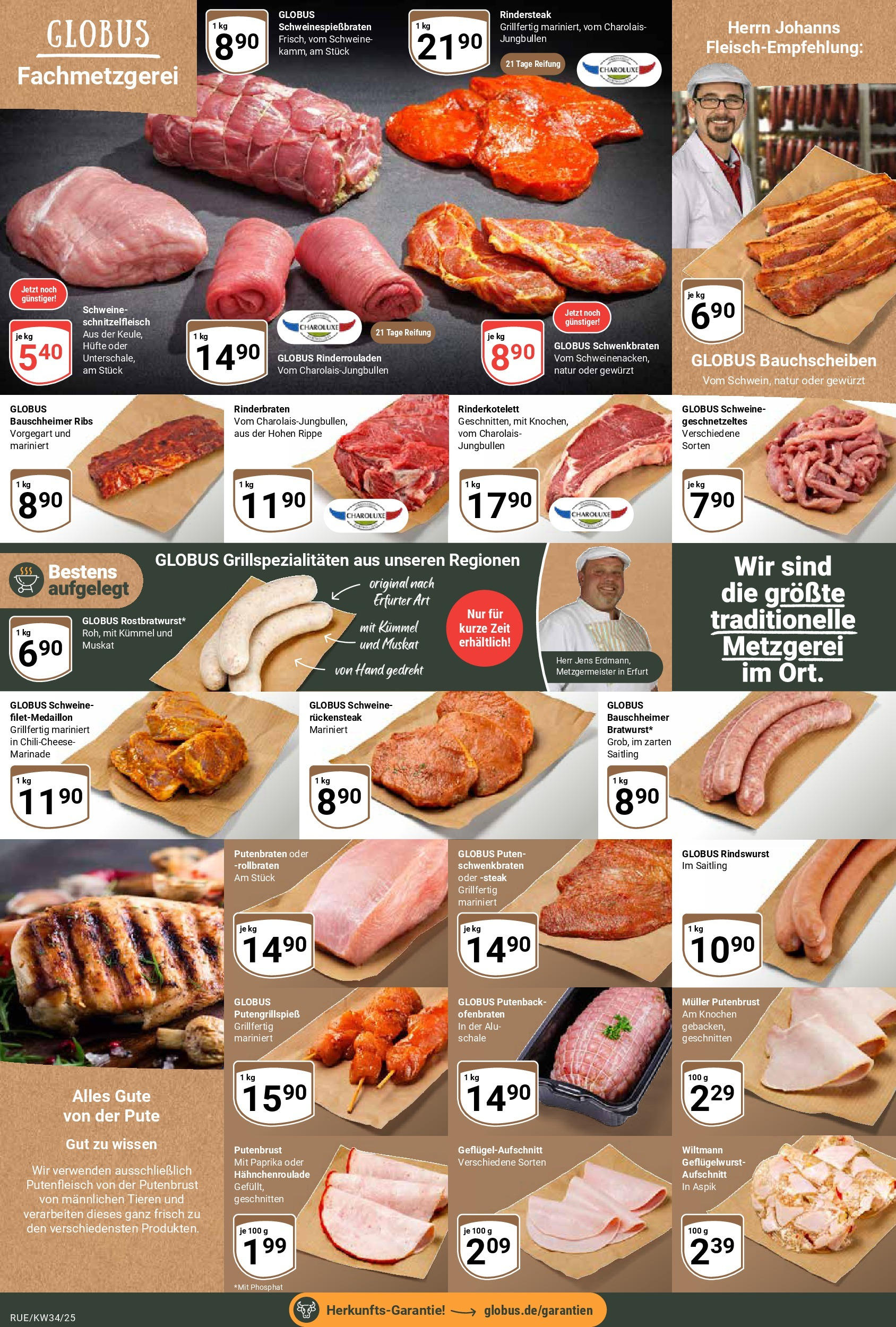 Globus prospekt Rüsselsheim	 (ab 17.08.2025) » Angebote online | Seite: 9 | Produkte: Rinderbraten, Pute, Paprika, Steak