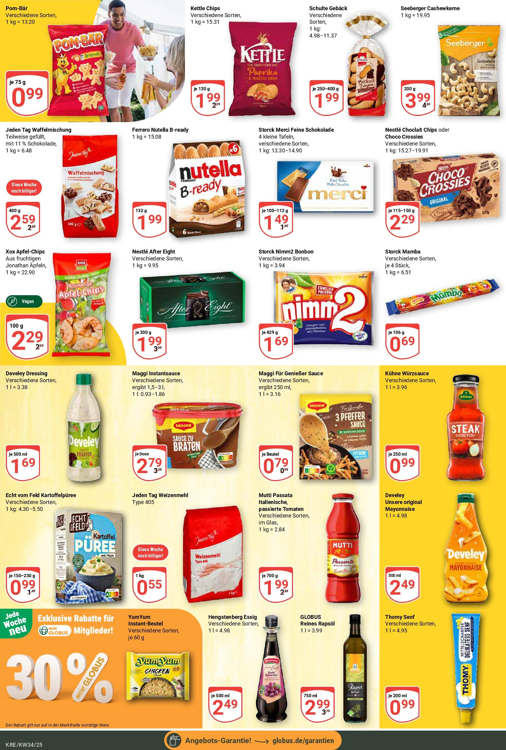Globus prospekt Krefeld	 (ab 17.08.2025) » Angebote online | Seite: 20 | Produkte: Dressing, Nutella, Pfeffer, Chips