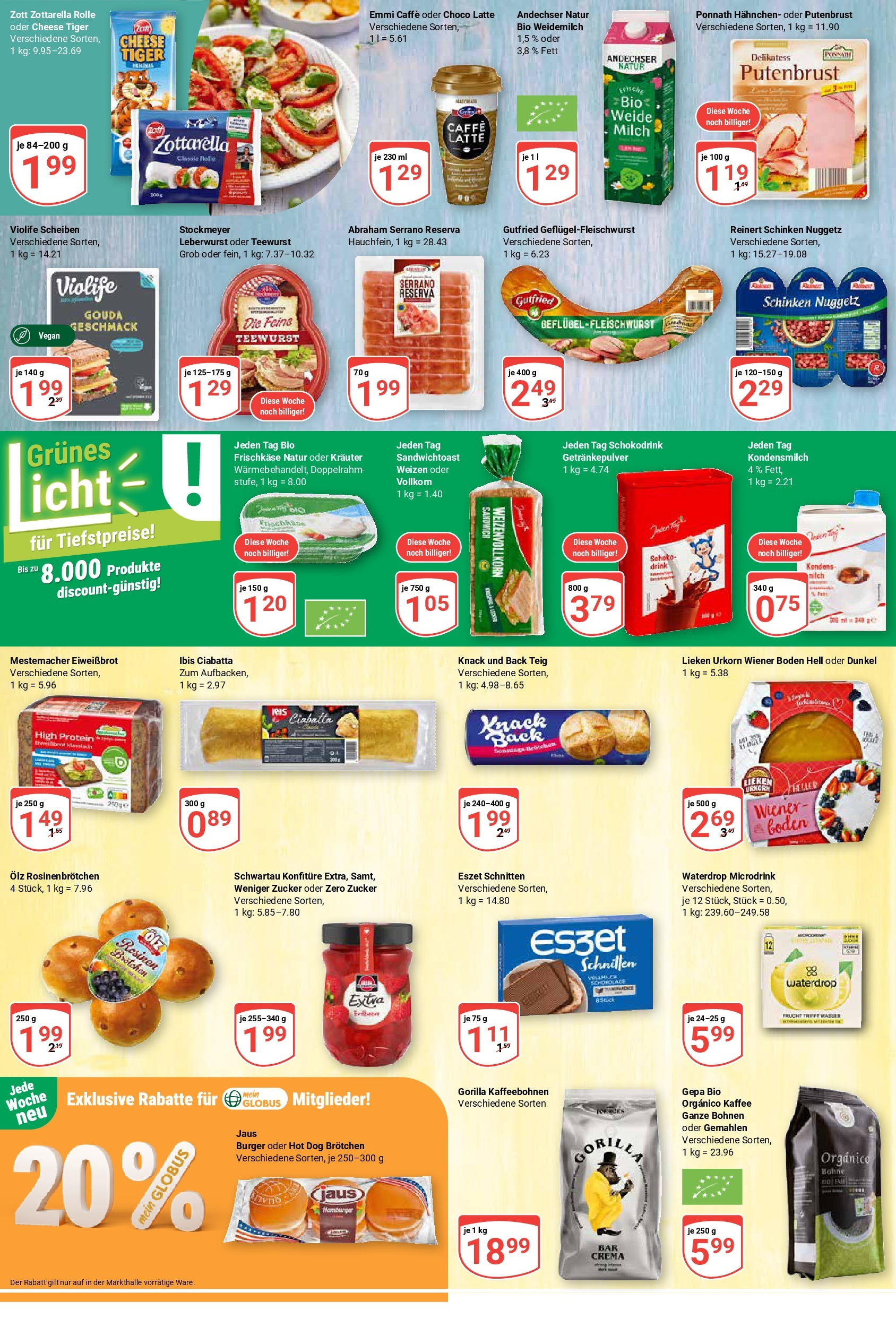 Globus prospekt Rüsselsheim	 (ab 17.08.2025) » Angebote online | Seite: 13 | Produkte: Kaffee, Gouda, Wasser, Zucker