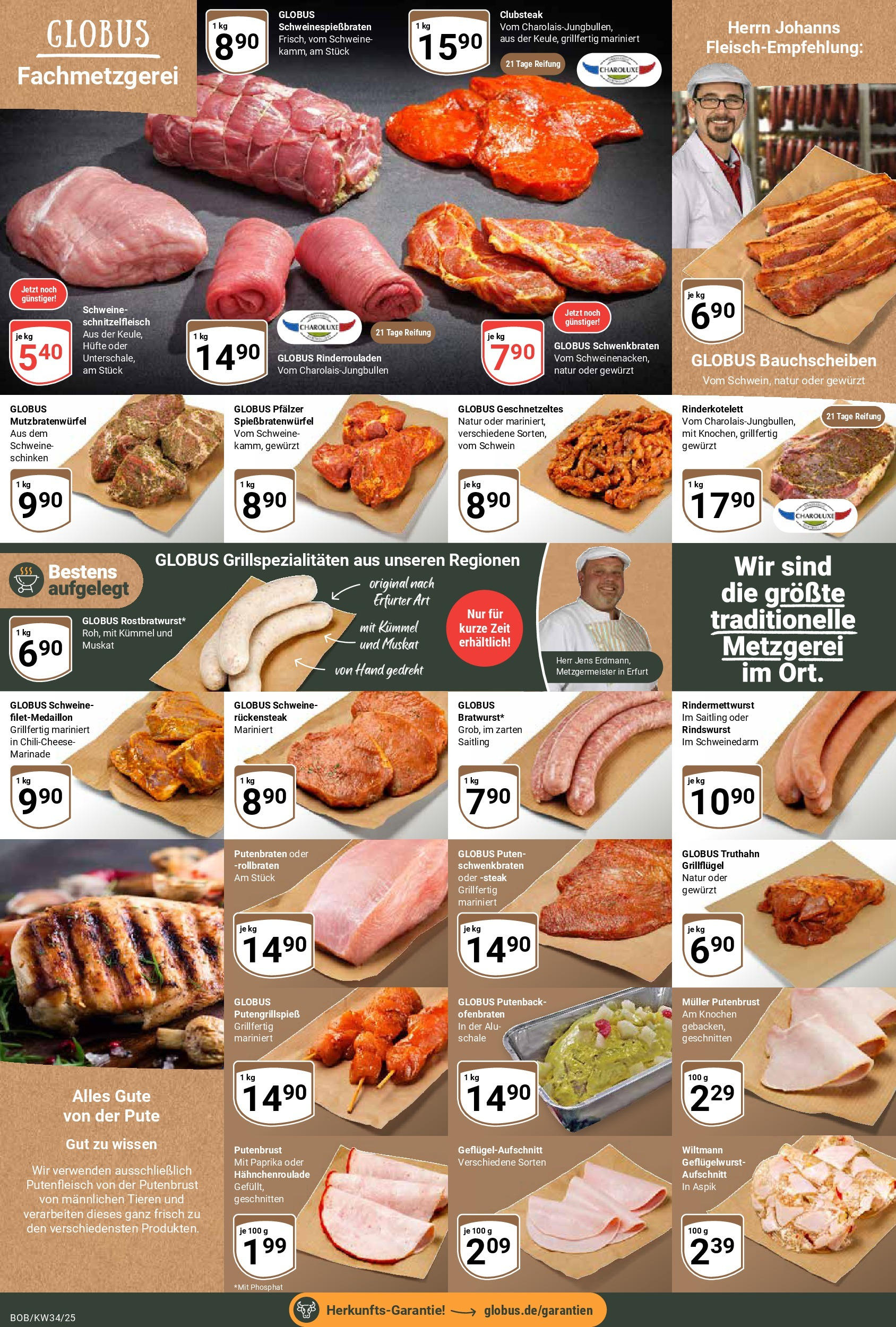 Globus prospekt Bobenheim-Roxheim	 (ab 17.08.2025) » Angebote online | Seite: 9 | Produkte: Rinderrouladen, Pute, Paprika, Steak