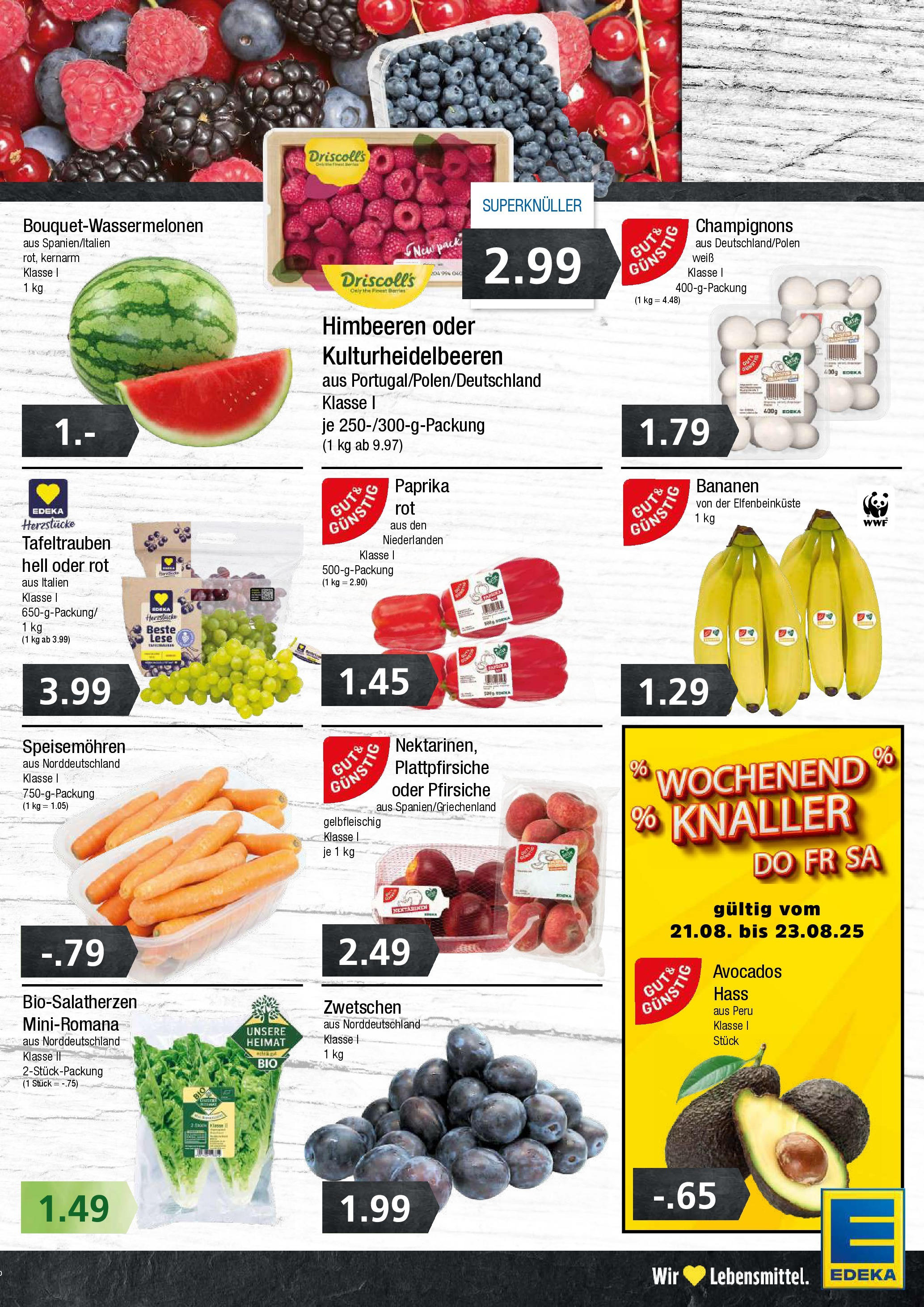 Edeka prospekt Wentorf	 (ab 17.08.2025) » Angebote Online | Seite: 3 | Produkte: Paprika rot, Avocado, Champignons, Paprika