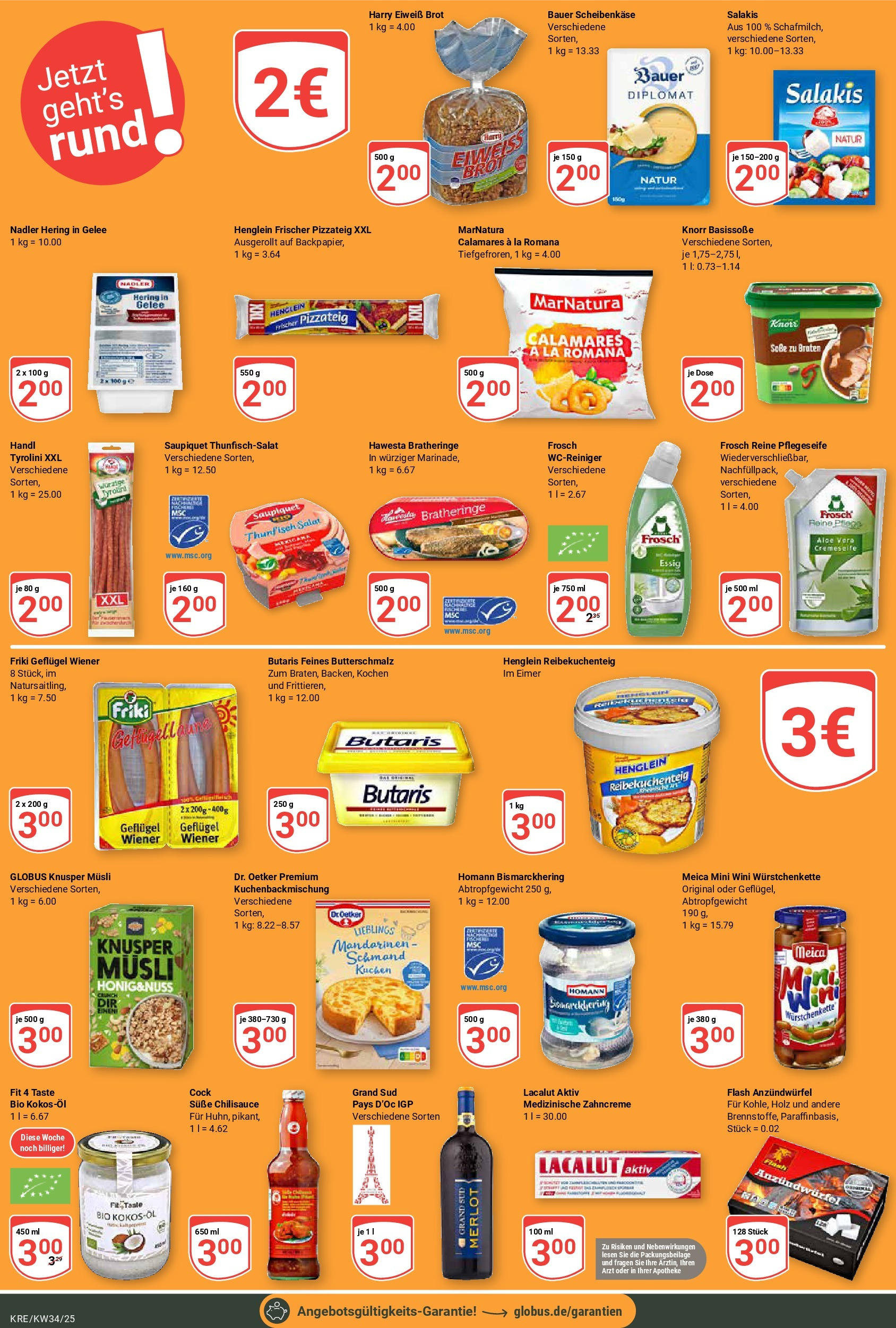 Globus prospekt Krefeld	 (ab 17.08.2025) » Angebote online | Seite: 23 | Produkte: Musli, Mandarinen, Knorr, Brot
