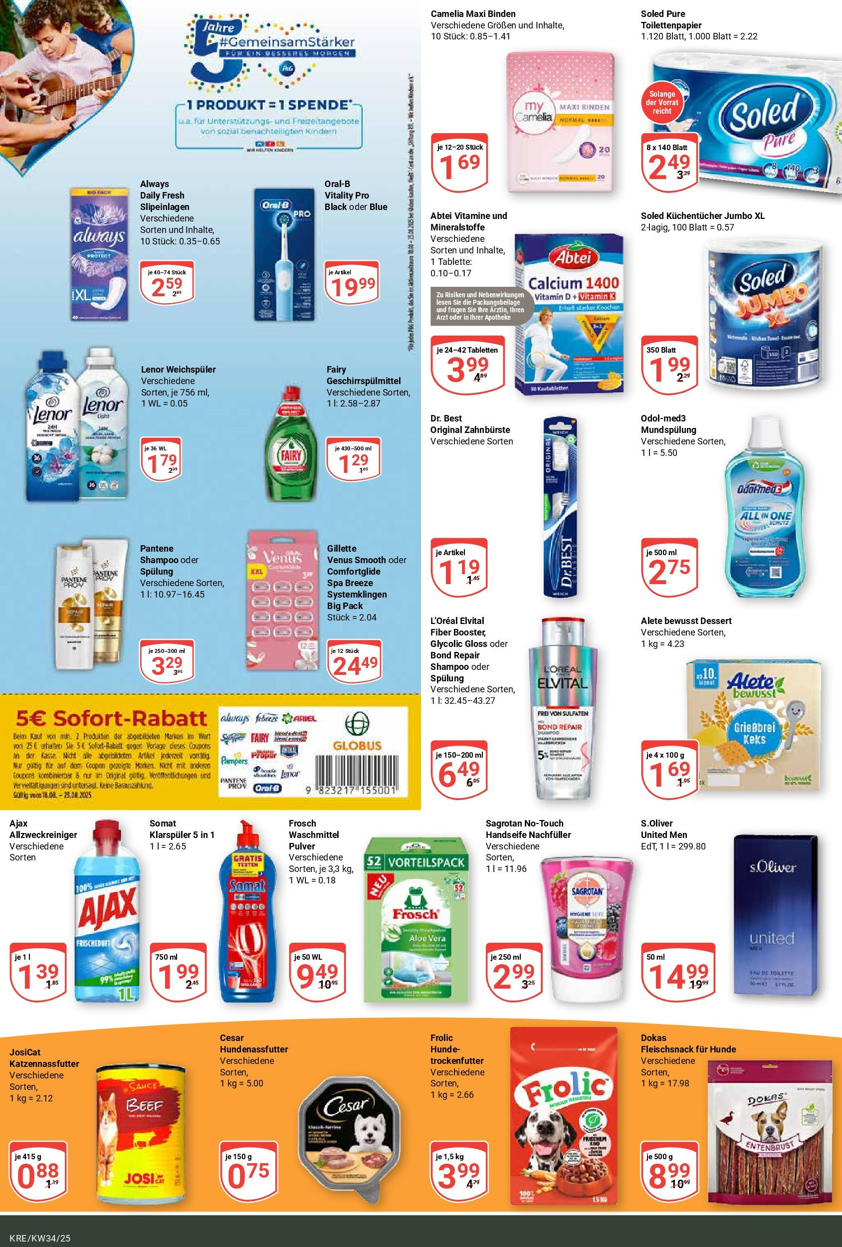 Globus prospekt Krefeld	 (ab 17.08.2025) » Angebote online | Seite: 24 | Produkte: Lenor, Eau de Toilette, Spülung, Geschirrspülmittel