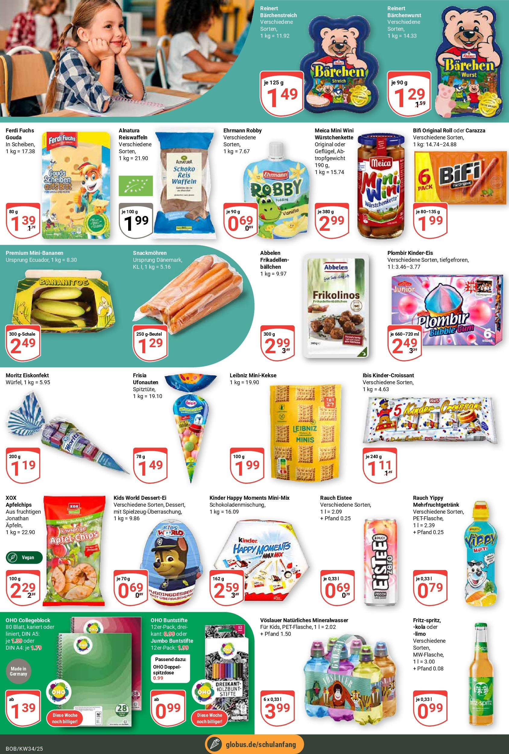 Globus prospekt Bobenheim-Roxheim	 (ab 17.08.2025) » Angebote online | Seite: 14 | Produkte: Gouda, Mineralwasser, Waffeln, Wurst