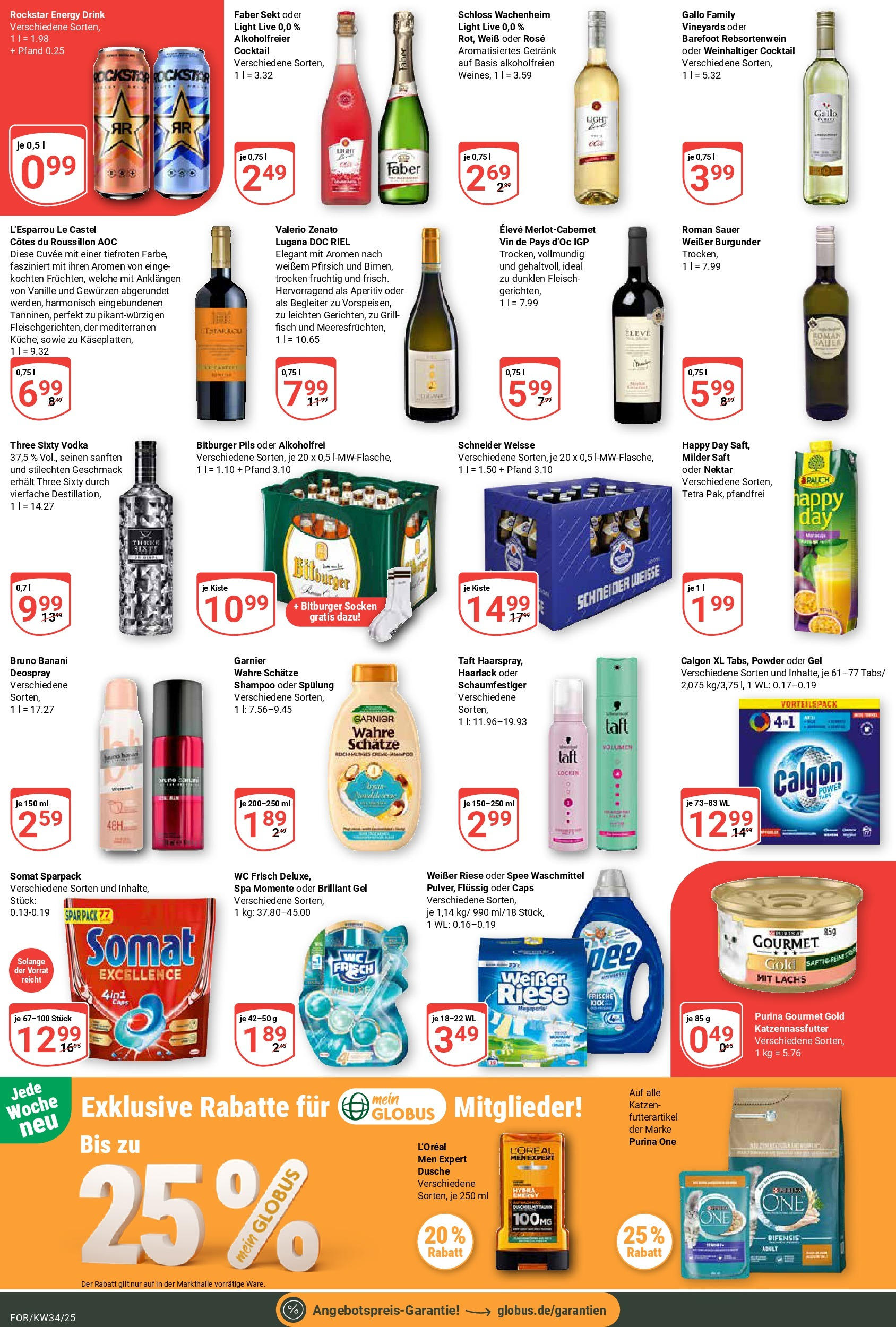Globus prospekt Forchheim	 (ab 17.08.2025) » Angebote online | Seite: 4 | Produkte: Sekt, Spee, Pfirsich, Vodka