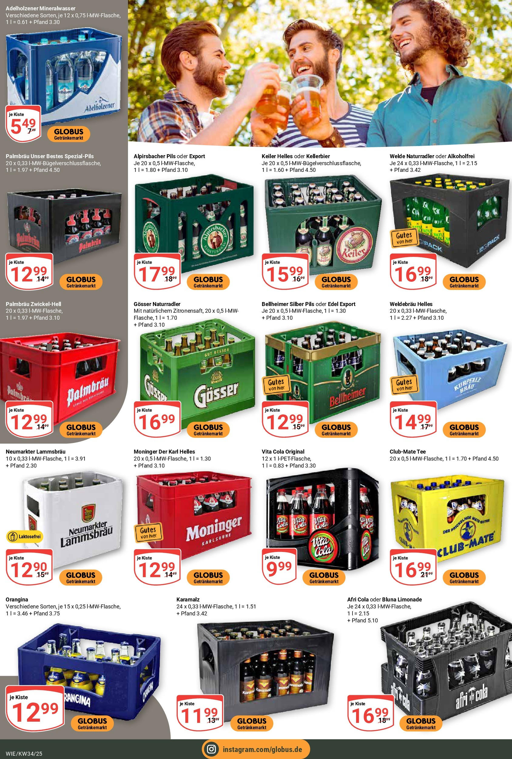 Globus prospekt Waghäusel (ab 17.08.2025) » Angebote ab Montag | Seite: 19 | Produkte: Cola, Pils, Vita cola, Tee Globus prospekt Waghäusel (ab 17.08.2025) » Angebote online | Seite: 19 | Produkte: Cola, Pils, Vita cola, Tee