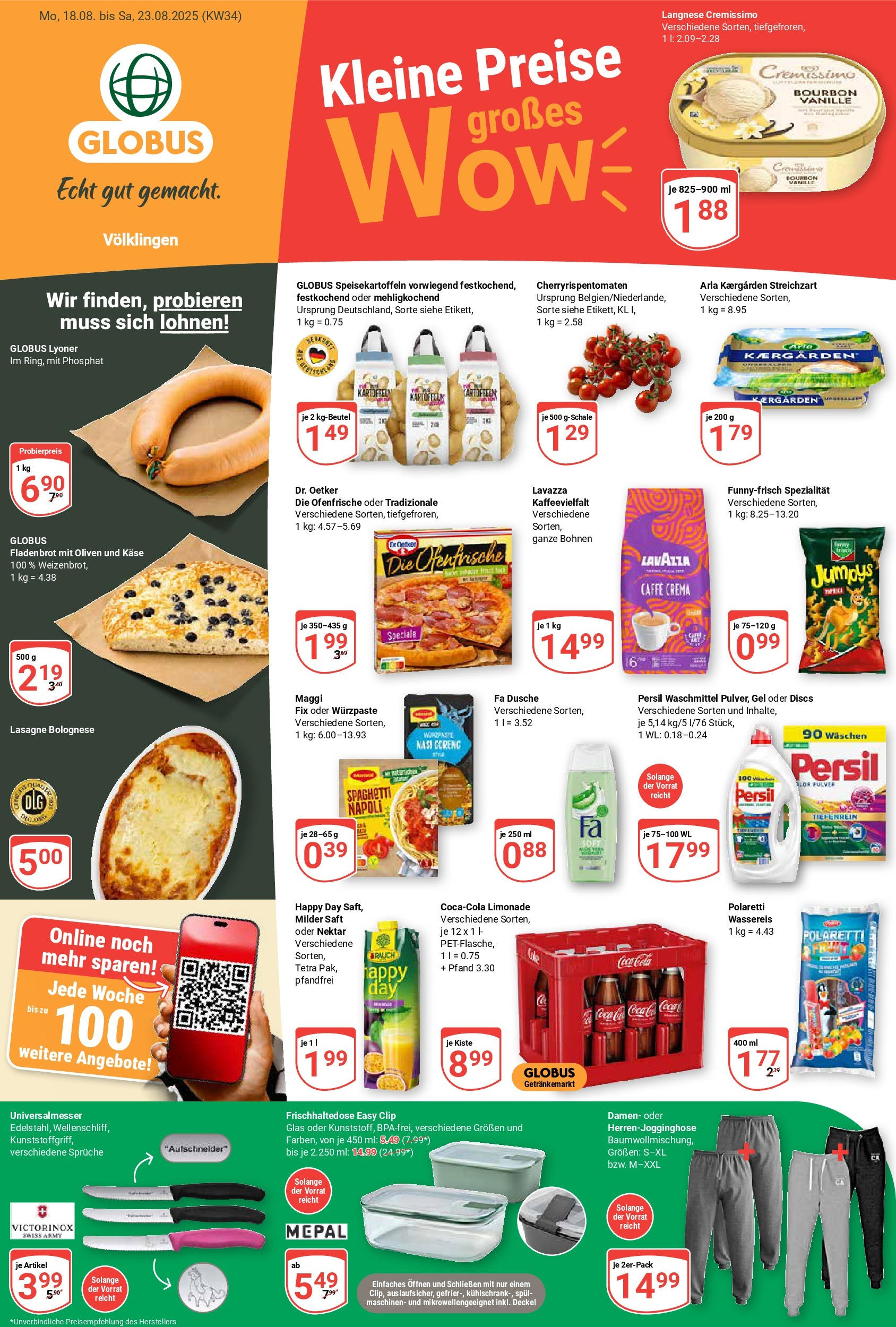 Globus prospekt Völklingen	 (ab 17.08.2025) » Angebote online | Seite: 1 | Produkte: Cremissimo, Käse, Ofenfrische, Saft