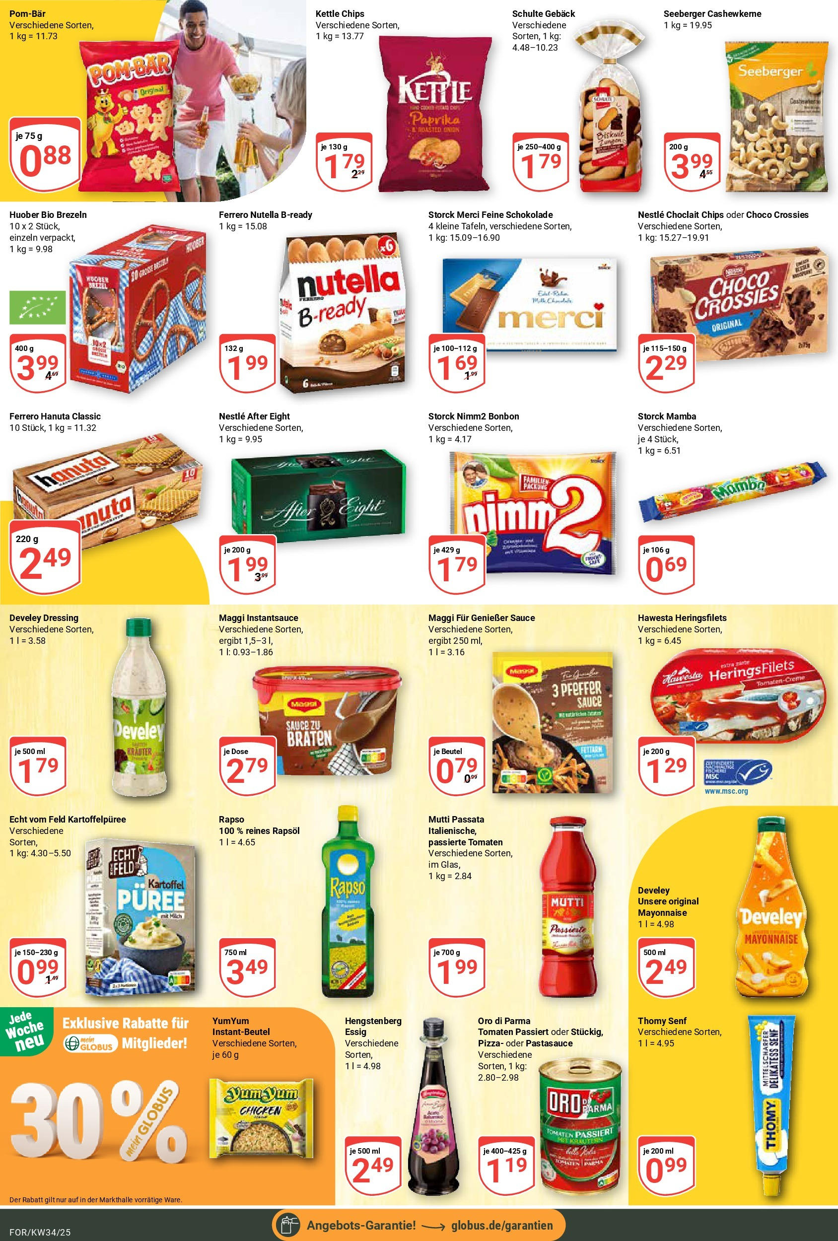 Globus prospekt Forchheim	 (ab 17.08.2025) » Angebote online | Seite: 13 | Produkte: Schokolade, Dressing, Oro di parma, Nutella