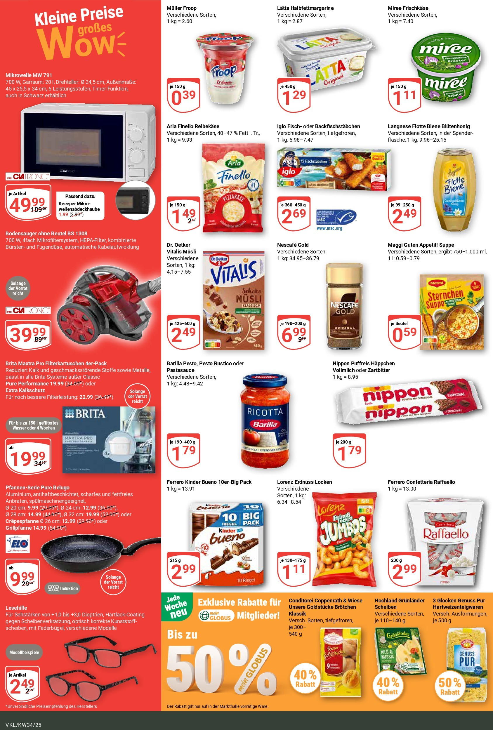 Globus prospekt Völklingen	 (ab 17.08.2025) » Angebote online | Seite: 2 | Produkte: Musli, Raffaello, Langnese, Iglo