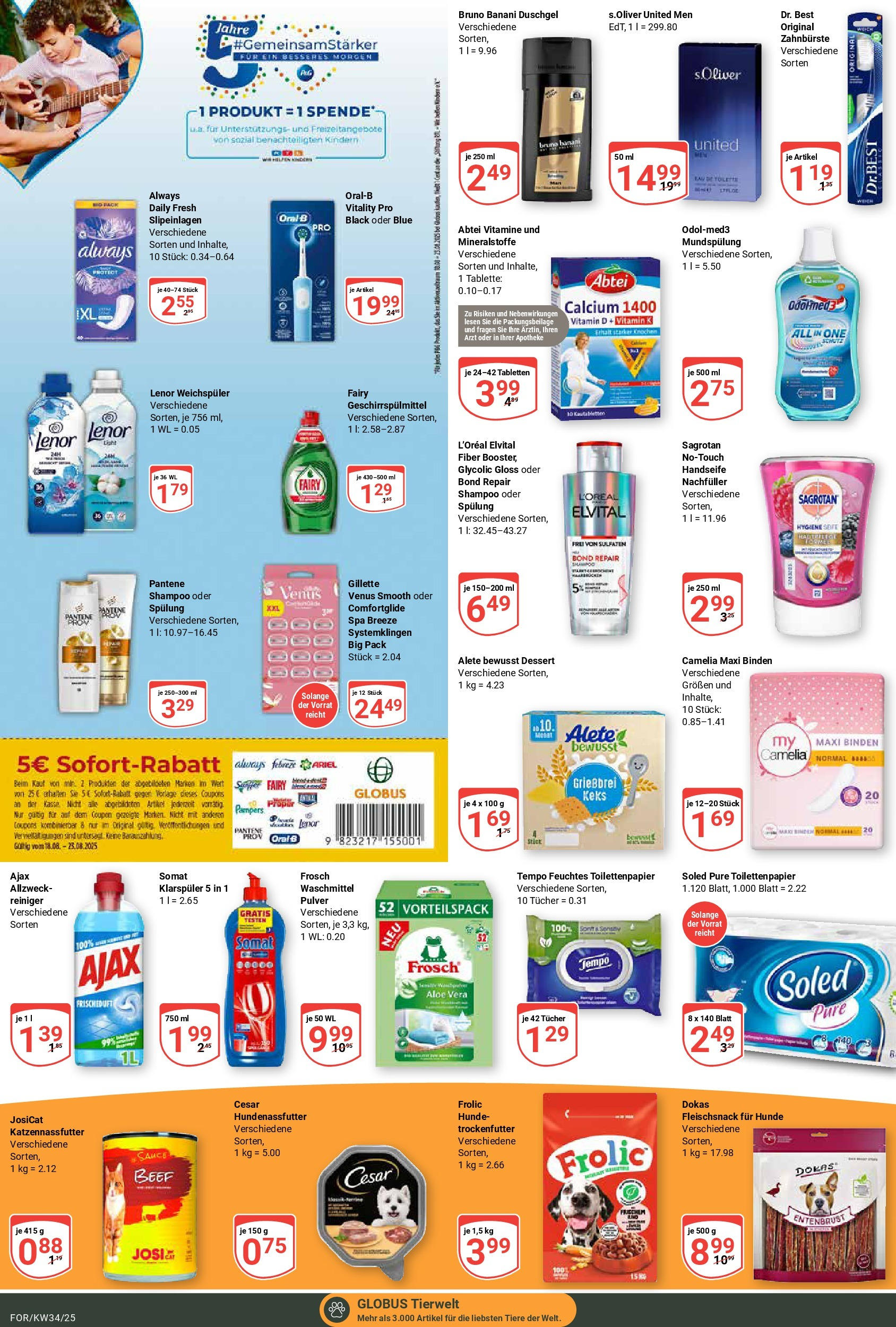 Globus prospekt Forchheim	 (ab 17.08.2025) » Angebote online | Seite: 16 | Produkte: Toilette, Shampoo, Weichspüler, Waschmittel