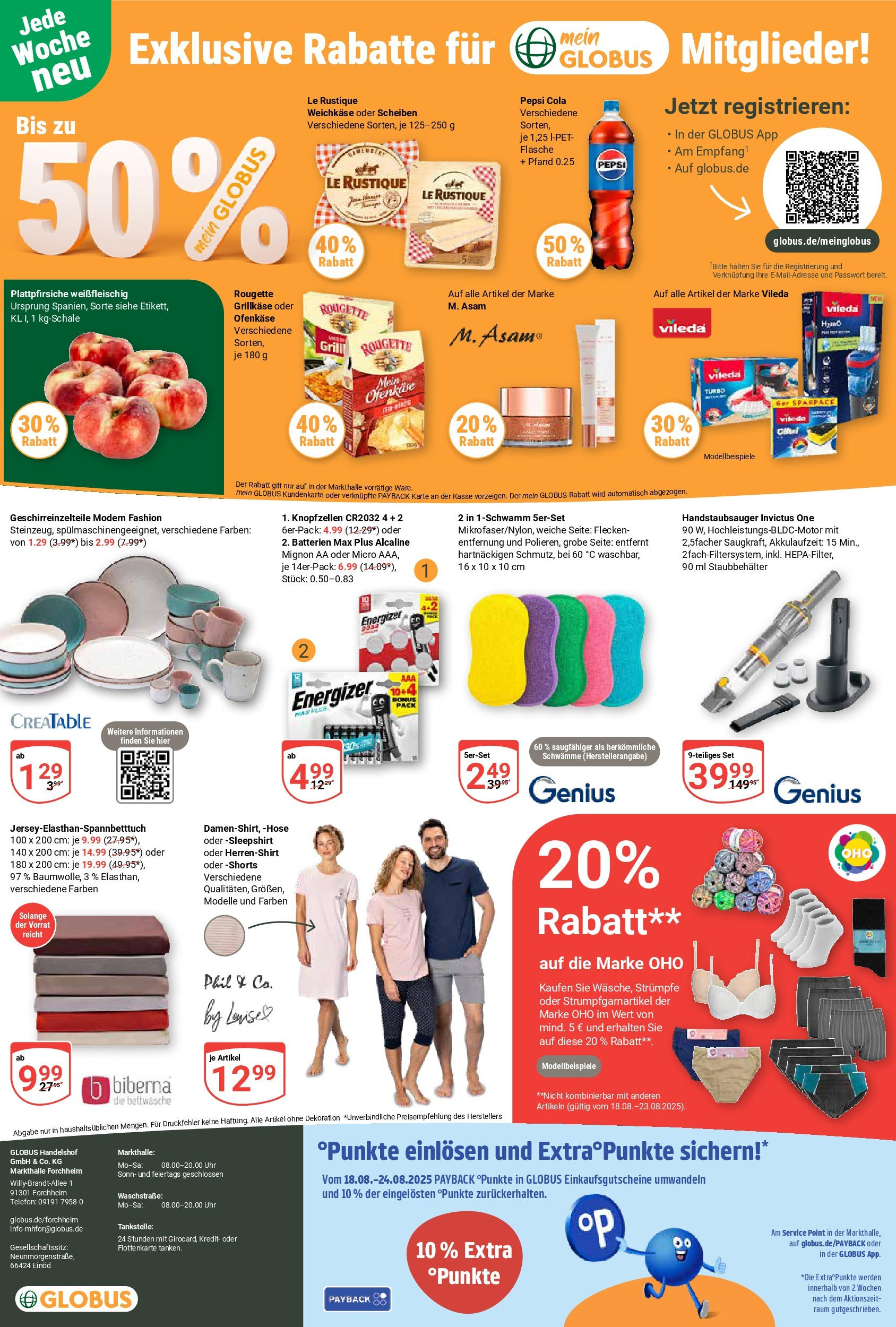 Globus prospekt Forchheim	 (ab 17.08.2025) » Angebote online | Seite: 20 | Produkte: Strümpfe, Grill, Telefon, Uhr