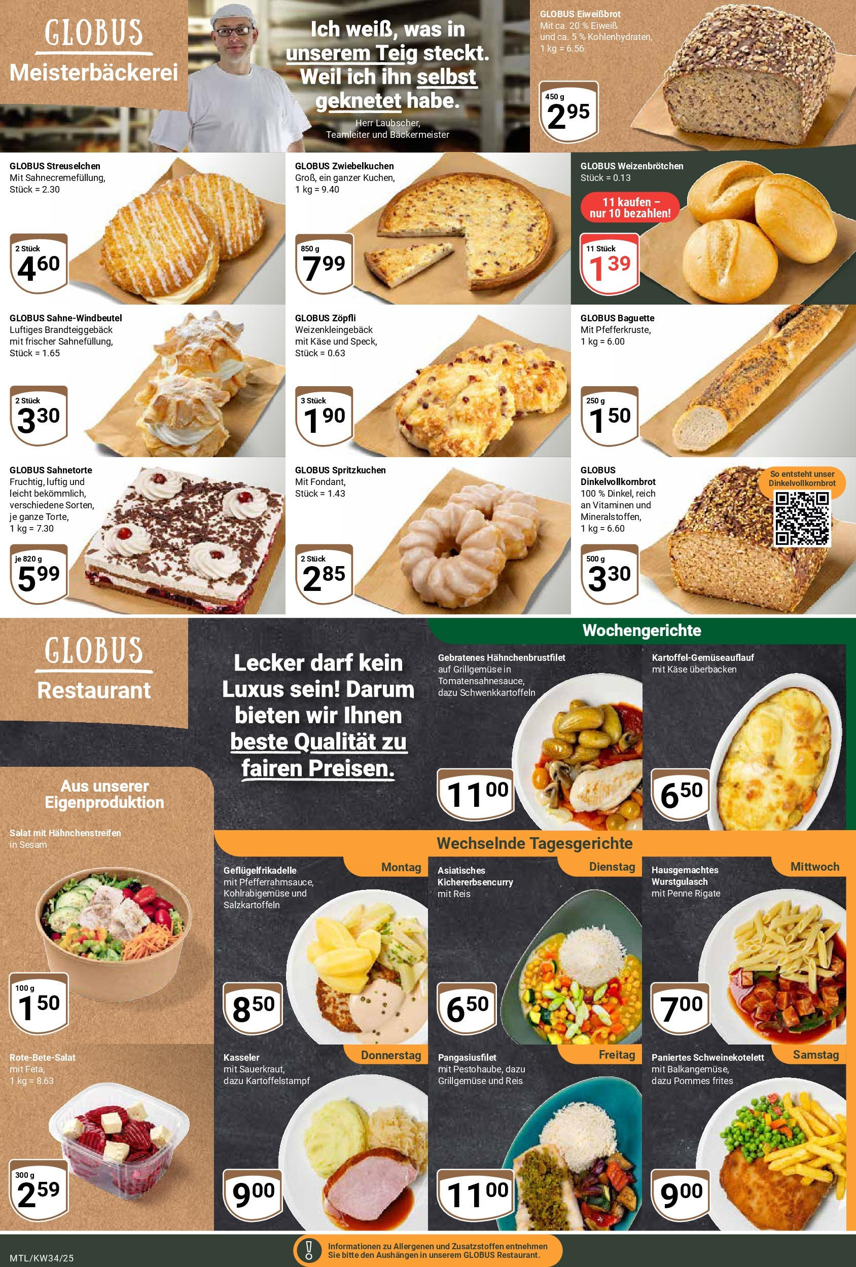 Globus prospekt Maintal-Dörnigheim	 (ab 17.08.2025) » Angebote online | Seite: 8 | Produkte: Käse, Baguette, Reis, Salat