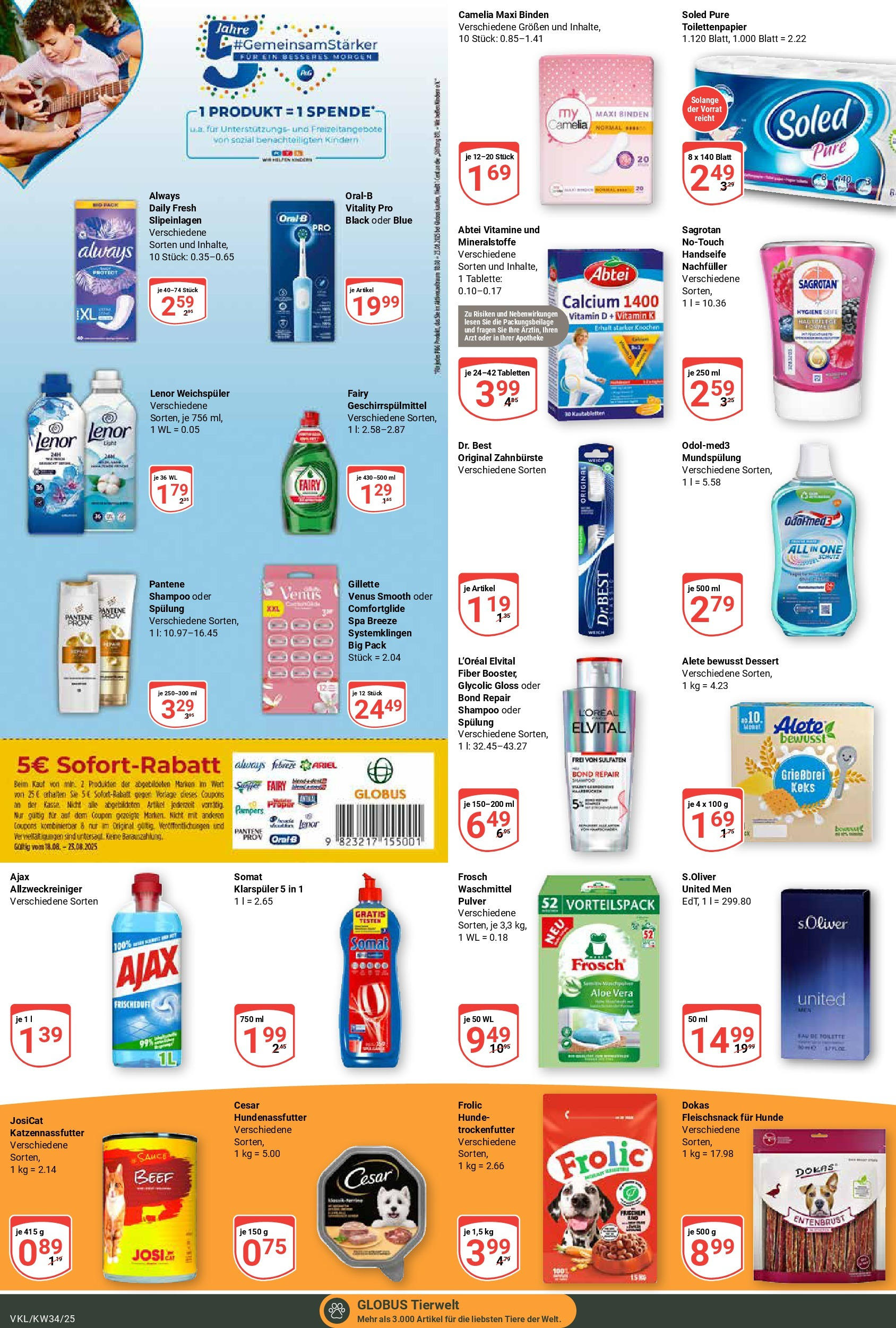 Globus prospekt Völklingen	 (ab 17.08.2025) » Angebote online | Seite: 19 | Produkte: Lenor, Seife, Zahnbürste, Toilettenpapier