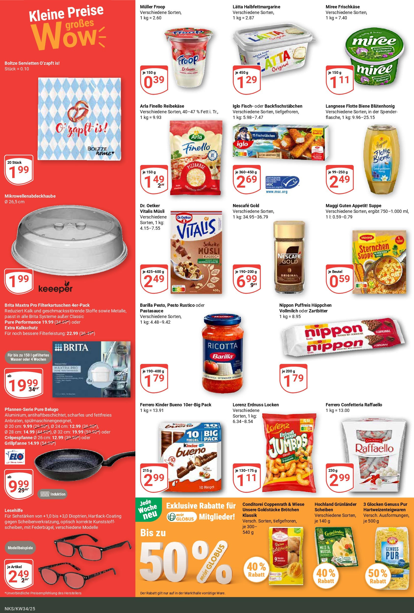 Globus prospekt Neunkirchen	 (ab 17.08.2025) » Angebote online | Seite: 3 | Produkte: Froop, Iglo, Fisch, Frischkase