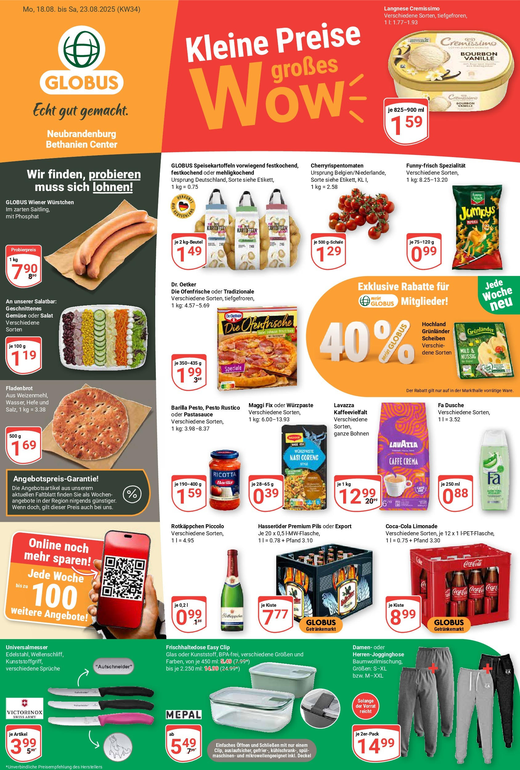 Globus prospekt Neubrandenburg	 (ab 17.08.2025) » Angebote online | Seite: 1 | Produkte: Barilla, Pils, Grunlander, Bourbon